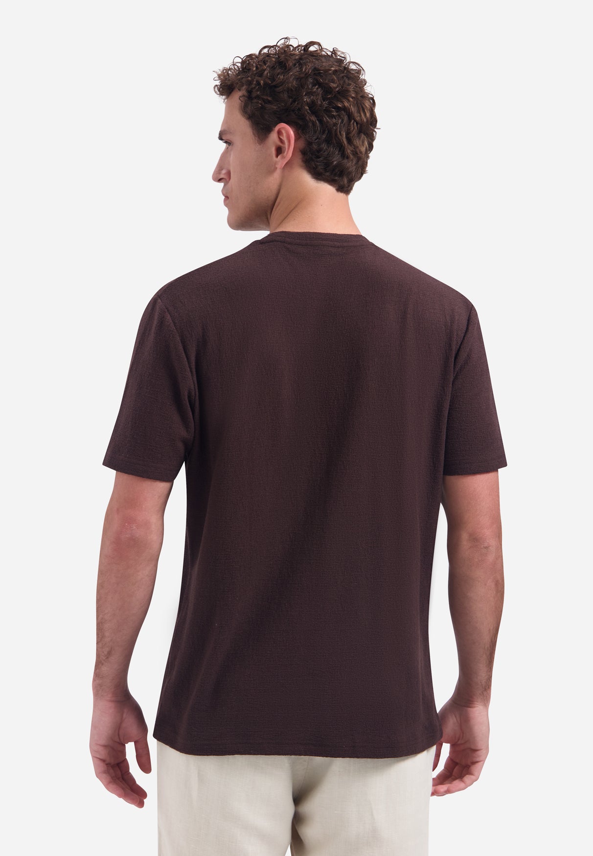 Short-sleeve crewneck T-shirt | Dark Brown