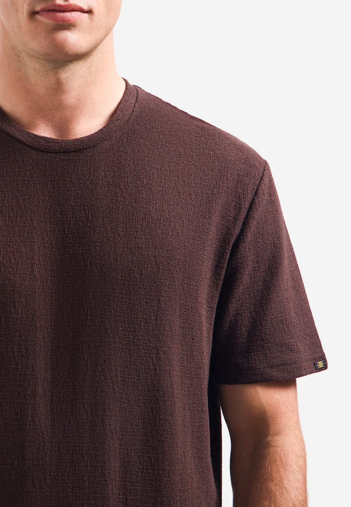 Short-sleeve crewneck T-shirt | Dark Brown
