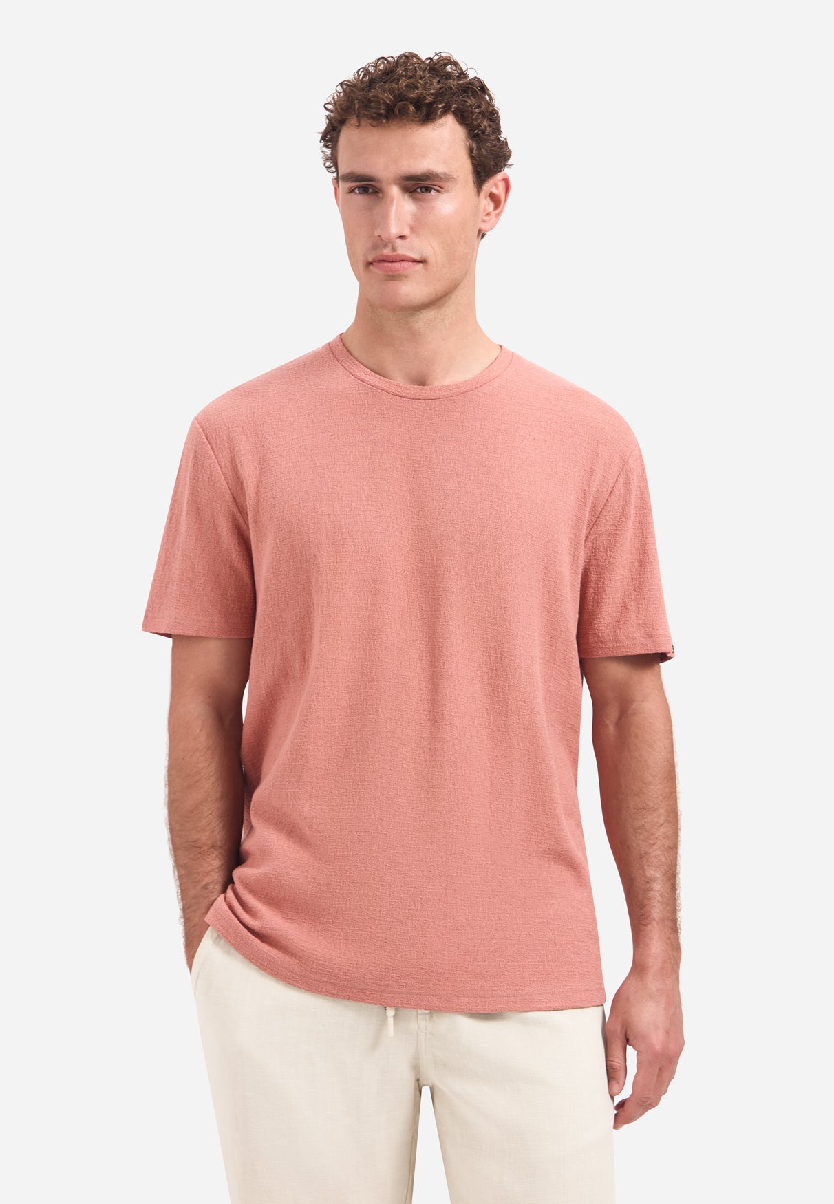 Short-sleeve crewneck T-shirt | Coral