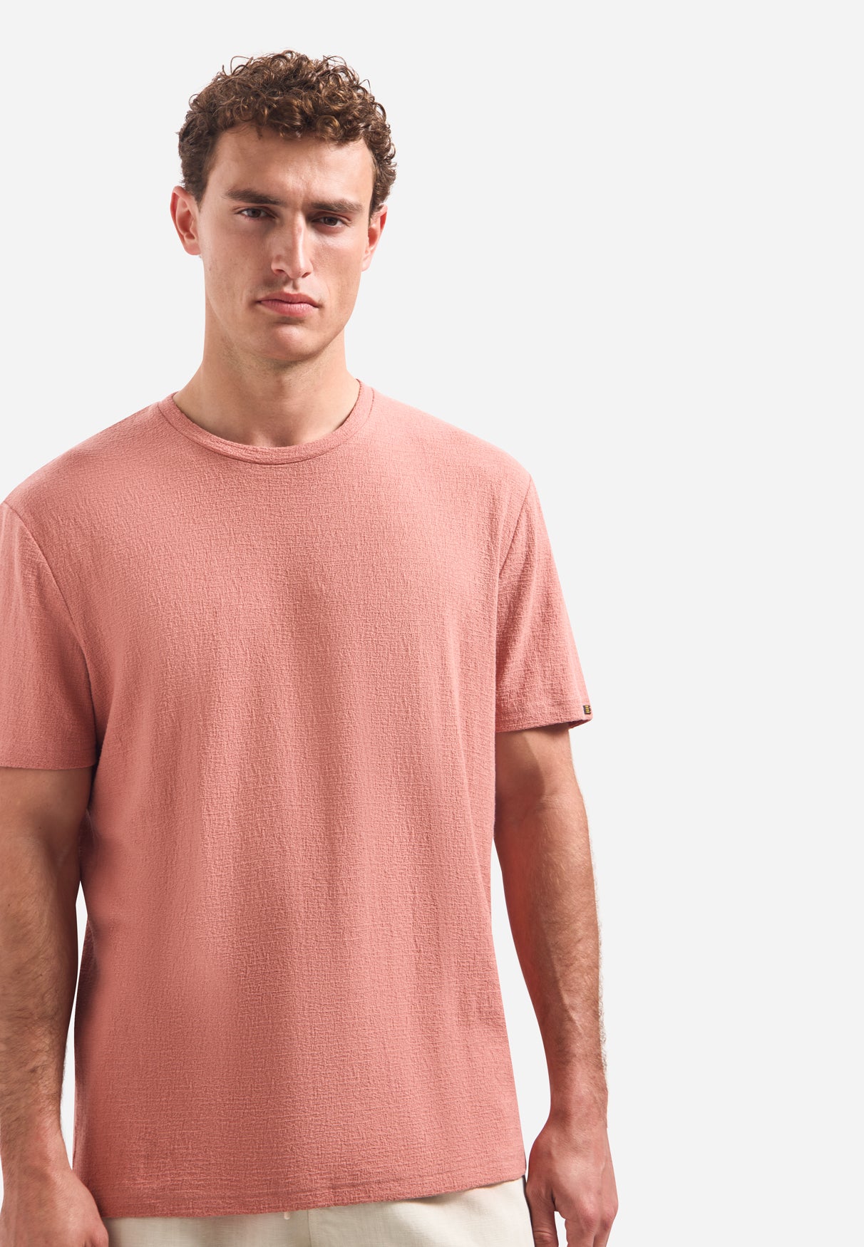 Short-sleeve crewneck T-shirt | Coral