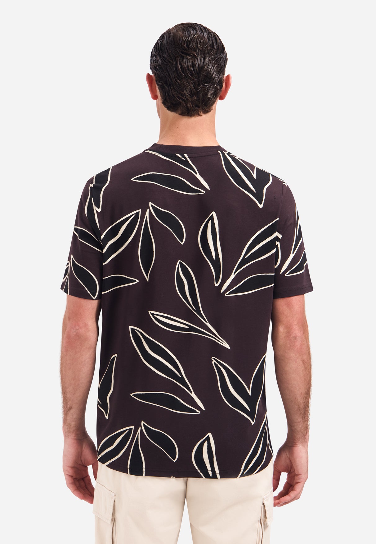 Short-sleeve T-shirt with print | Dark Brown