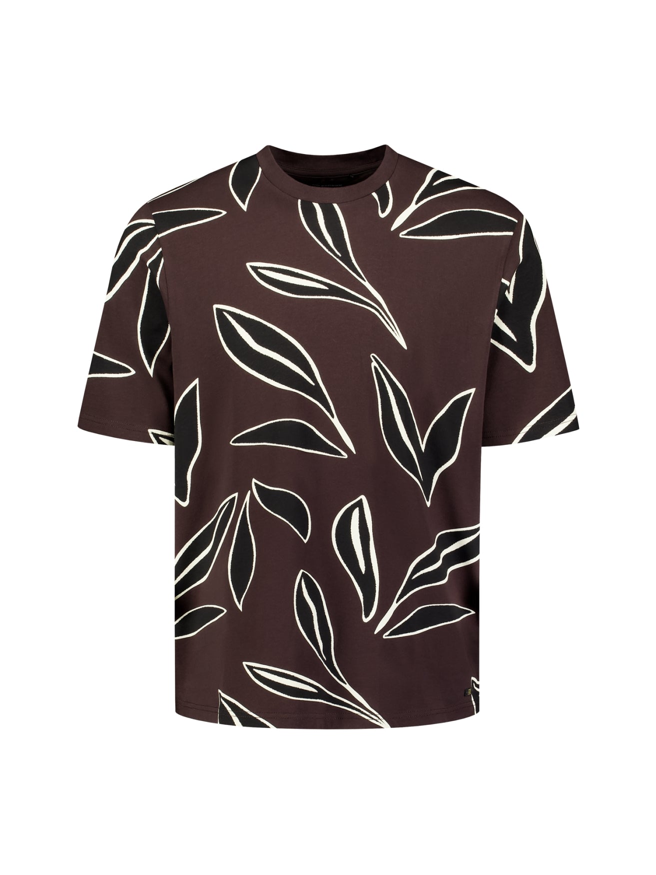 Short-sleeve T-shirt with print | Dark Brown