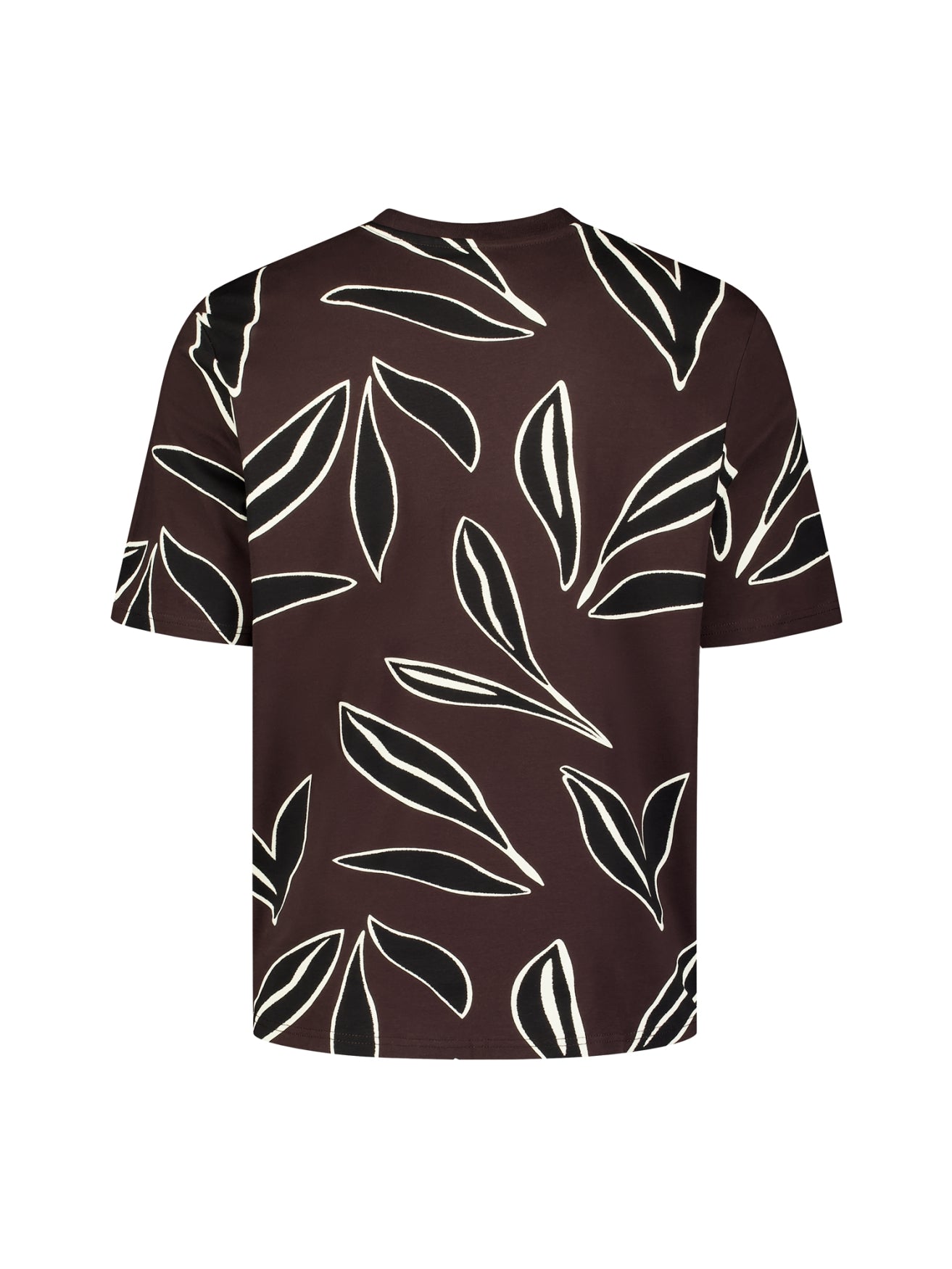 Short-sleeve T-shirt with print | Dark Brown
