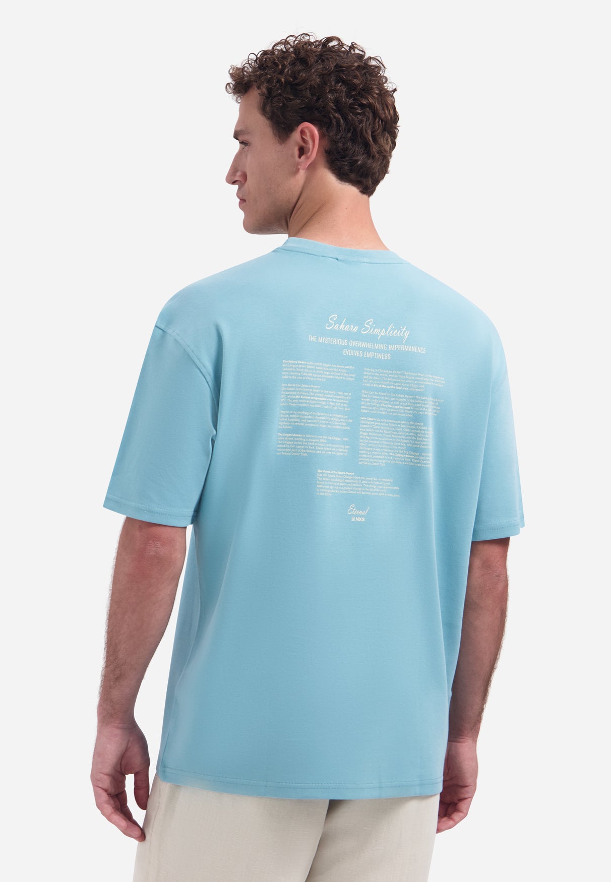 Short-sleeve crewneck T-shirt with back print | Seablue