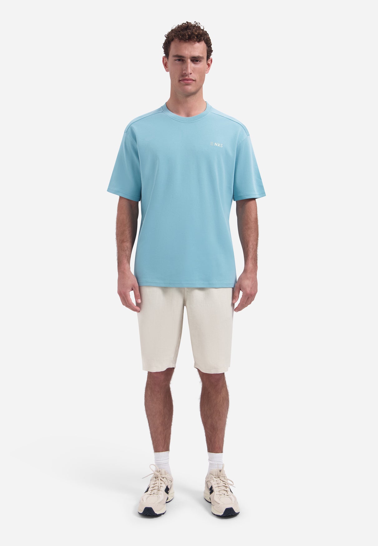 Short-sleeve crewneck T-shirt with back print | Seablue