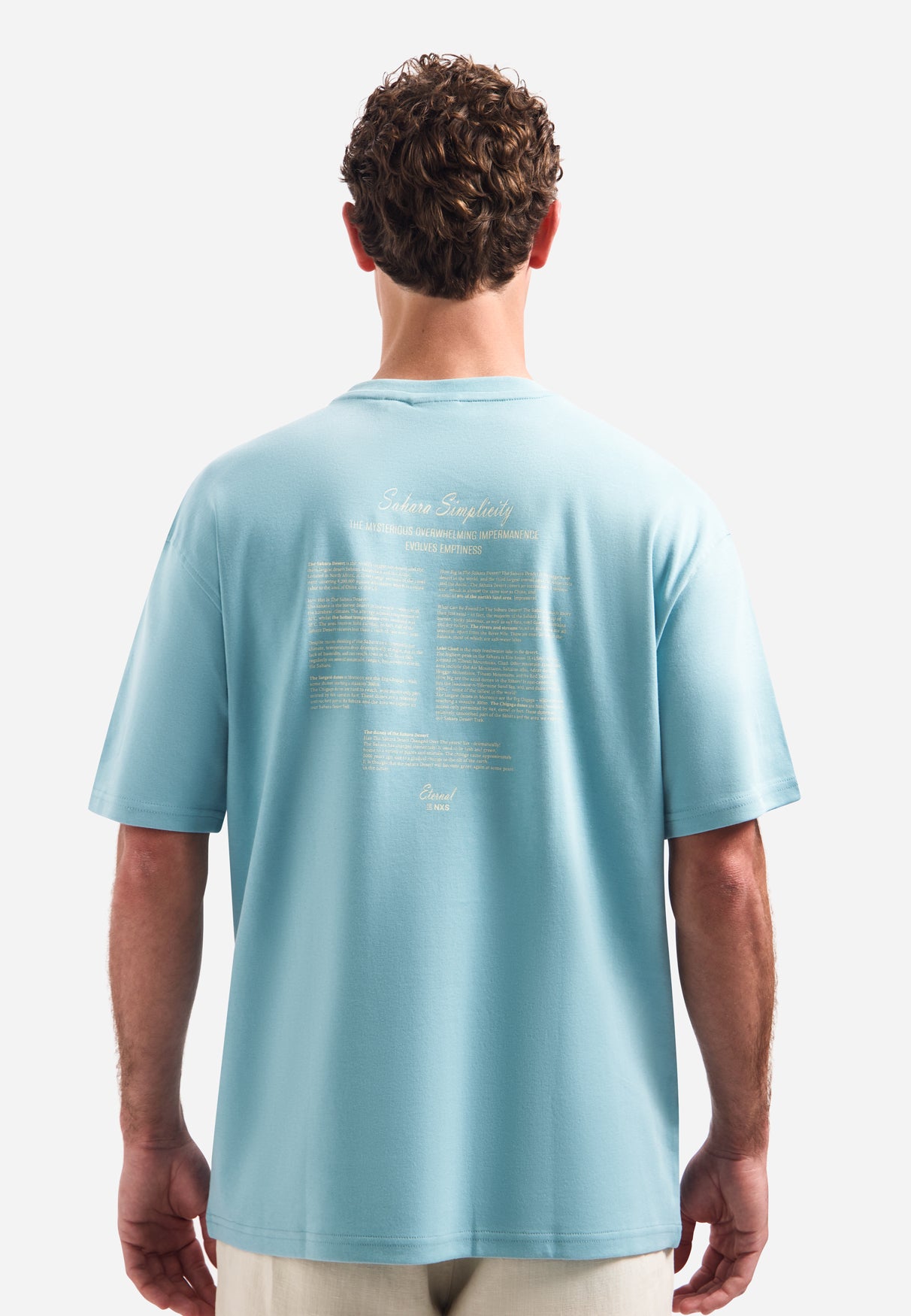Short-sleeve crewneck T-shirt with back print | Seablue