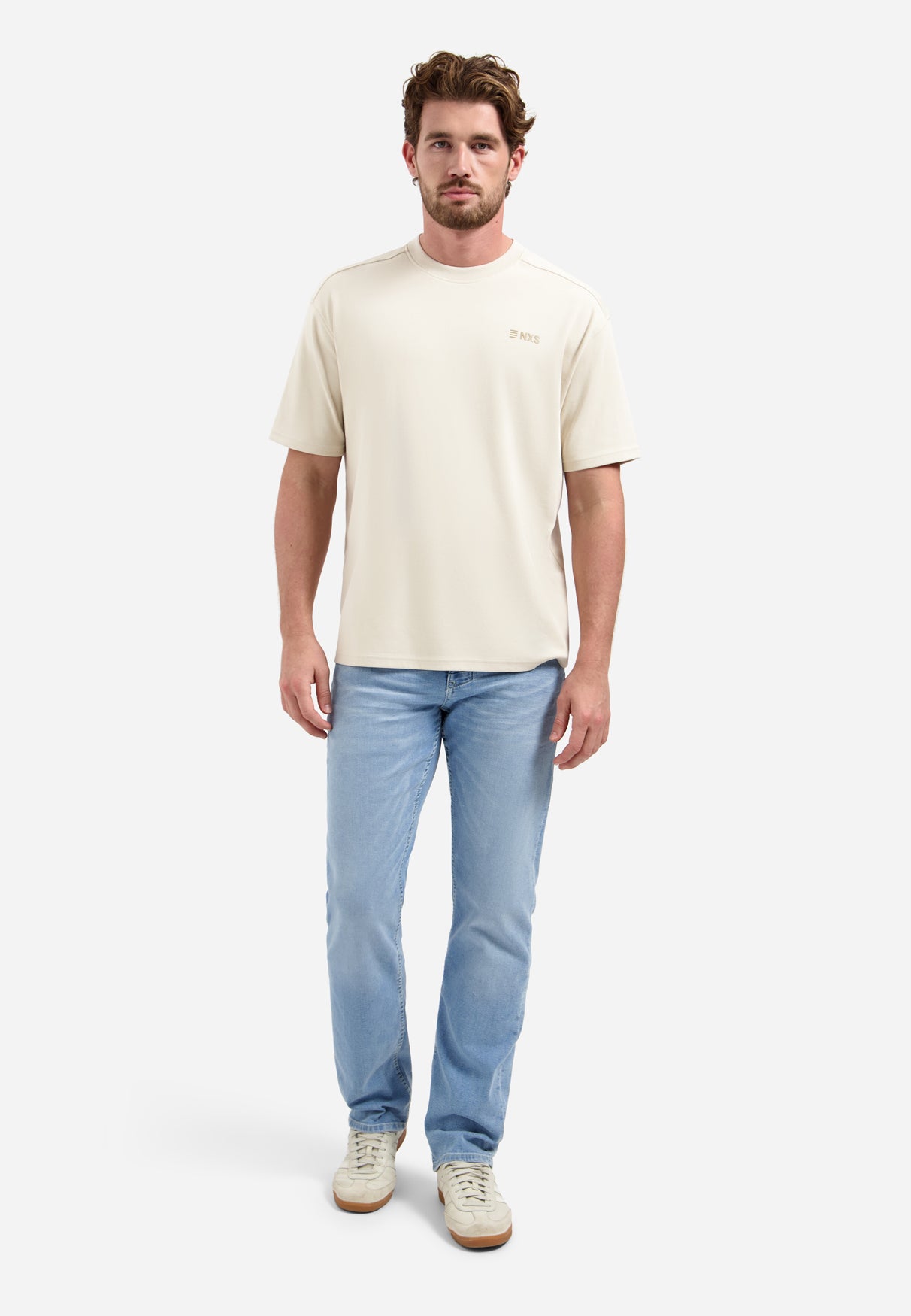 Short-sleeve striped crewneck T-shirt | White