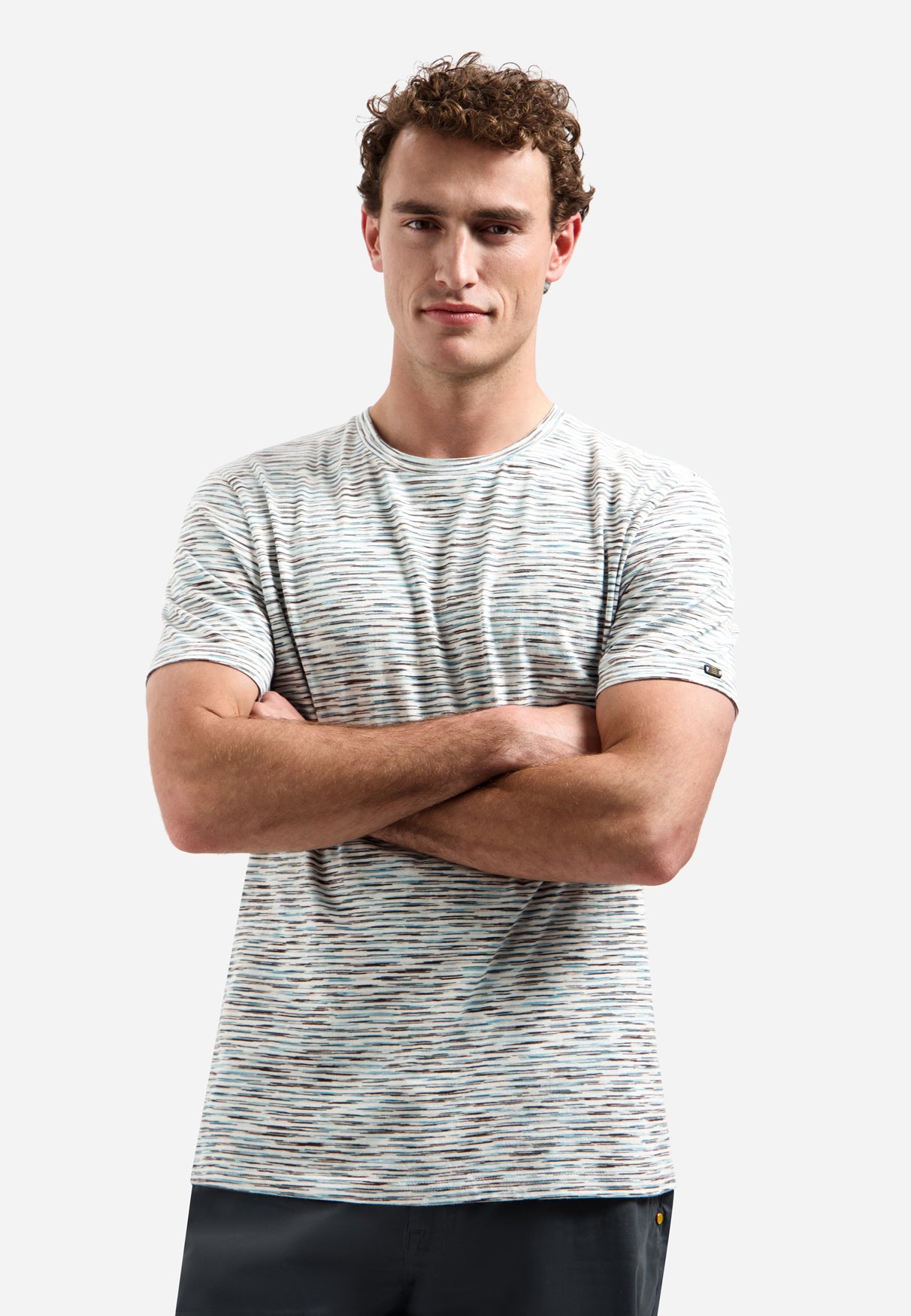 Short-sleeve striped crewneck T-shirt | White