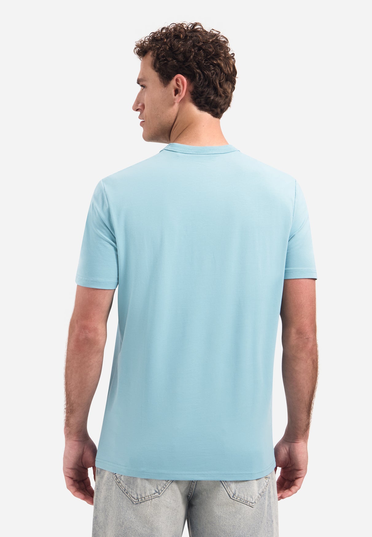Short-sleeve crewneck T-shirt with print | Seablue