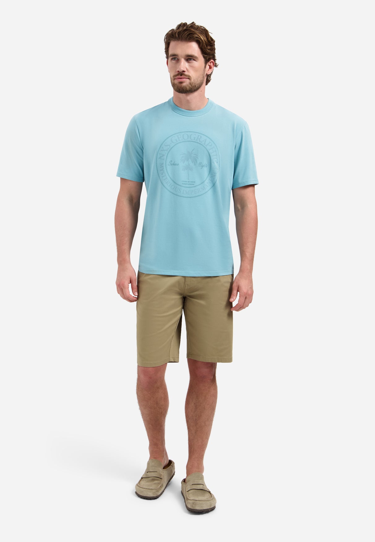 hort-sleeve crewneck T-shirt with print | Seablue