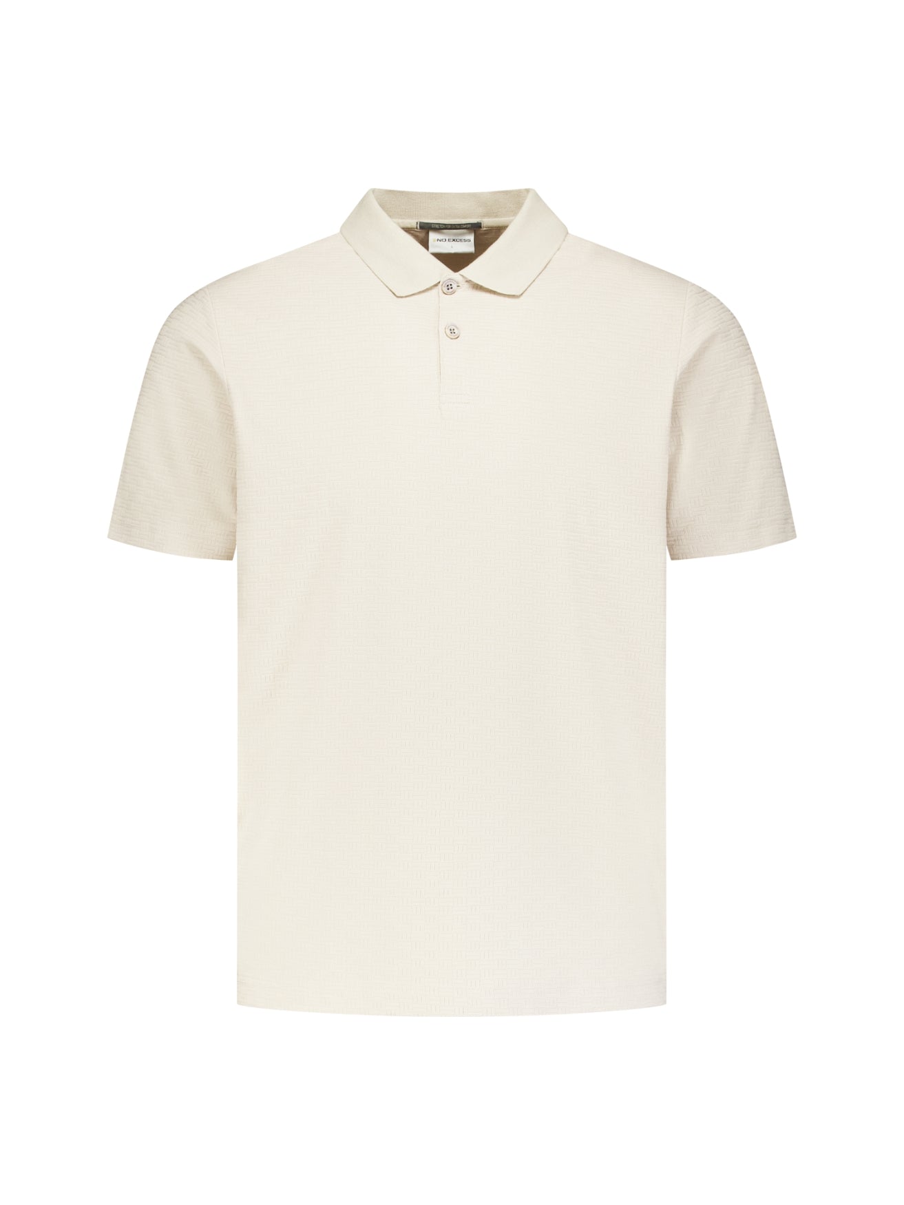 Short-sleeve structured V-neck polo | Stone