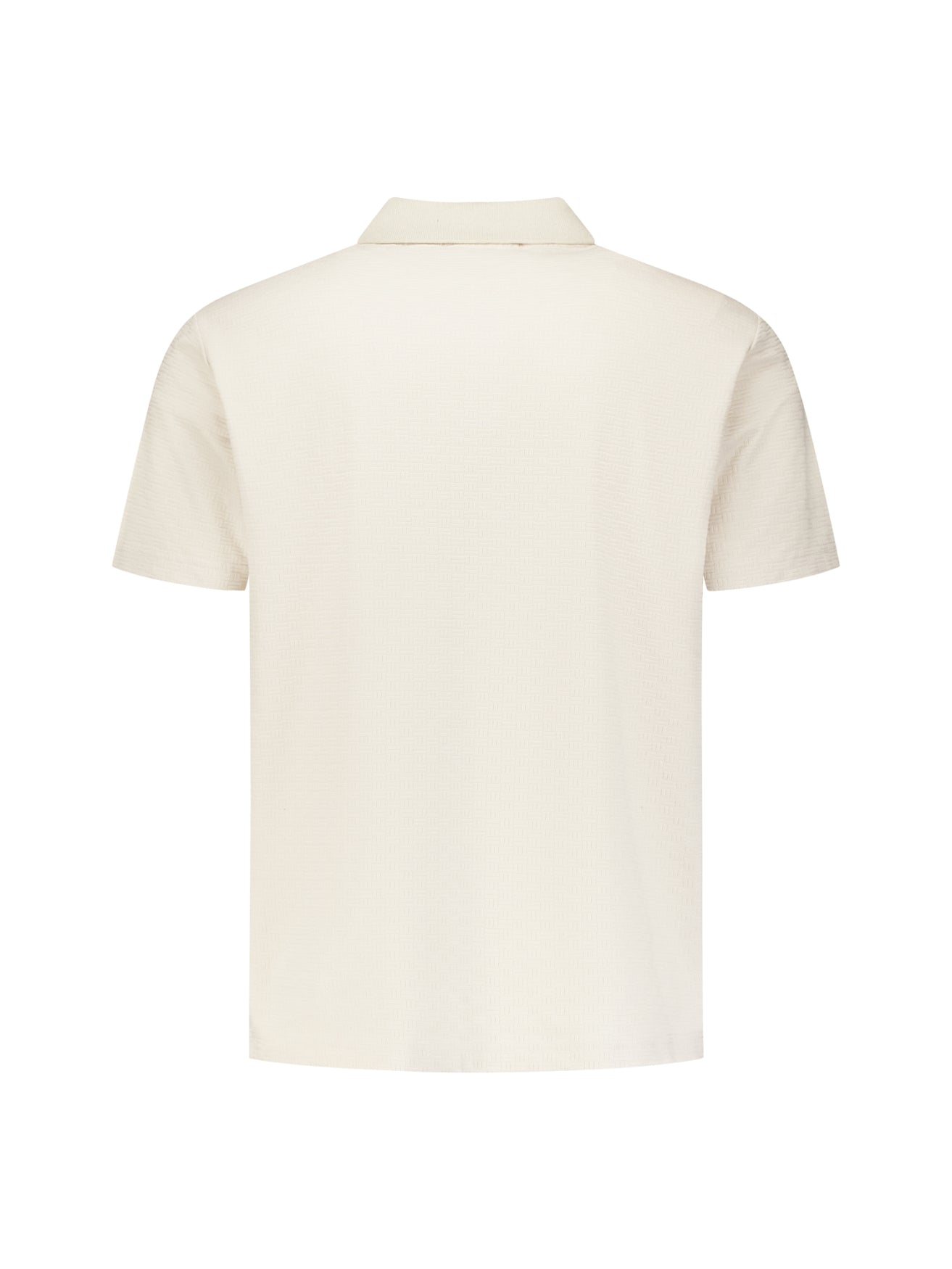 Short-sleeve structured V-neck polo | Stone