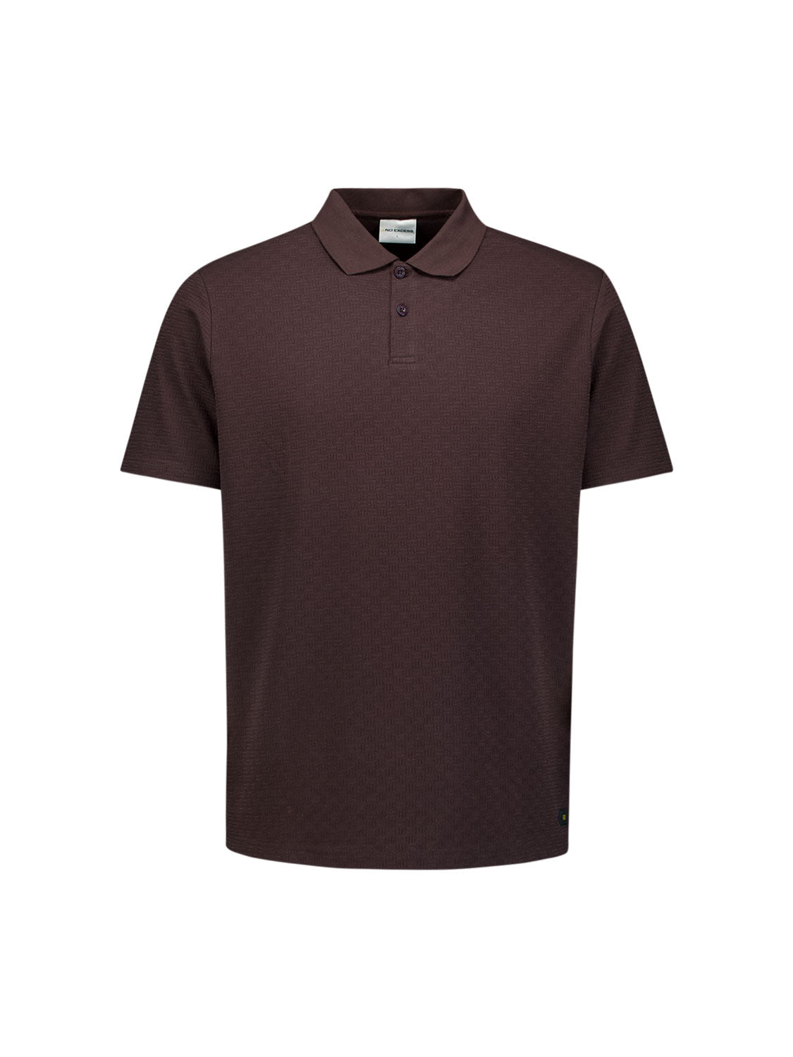 Short-sleeve structured V-neck polo | Dark Brown
