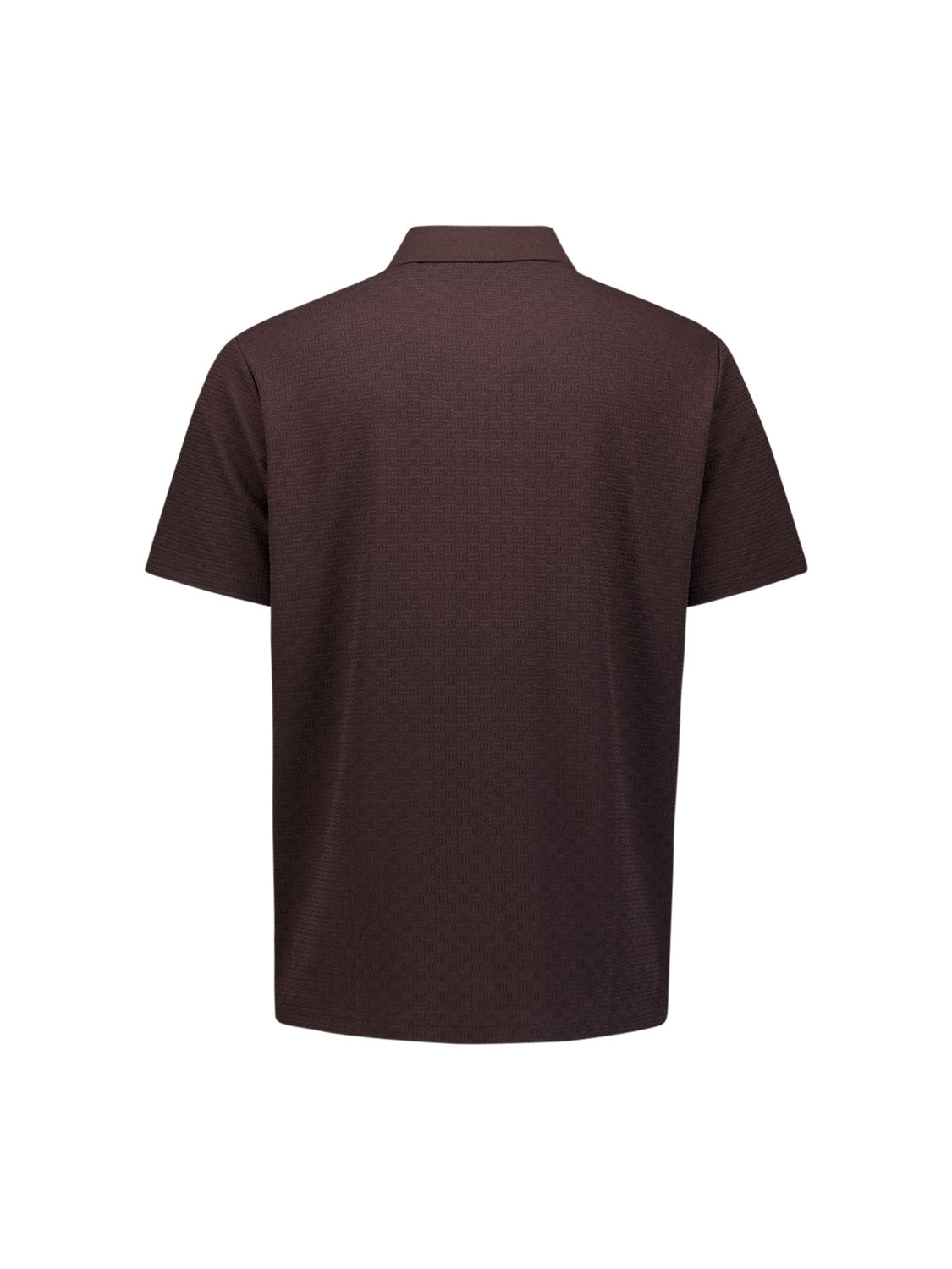 Short-sleeve structured V-neck polo | Dark Brown