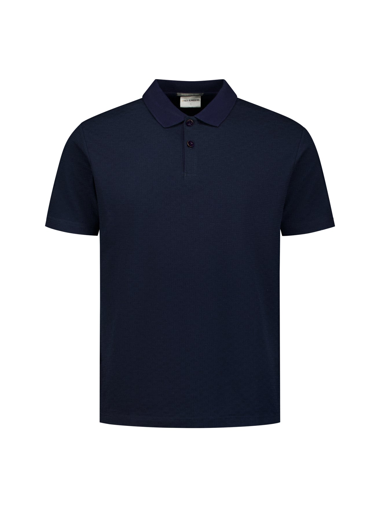 Short-sleeve structured V-neck polo | Night