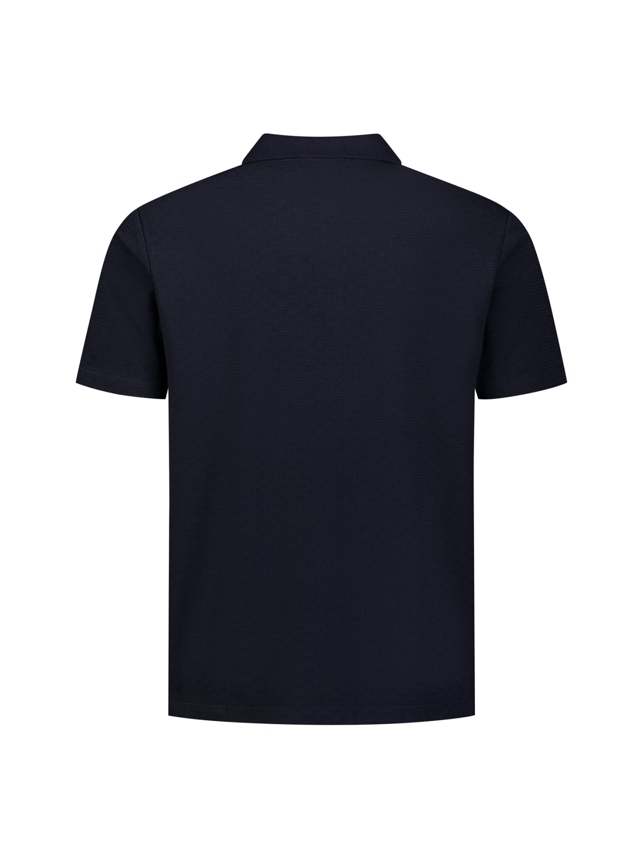 Short-sleeve structured V-neck polo | Night