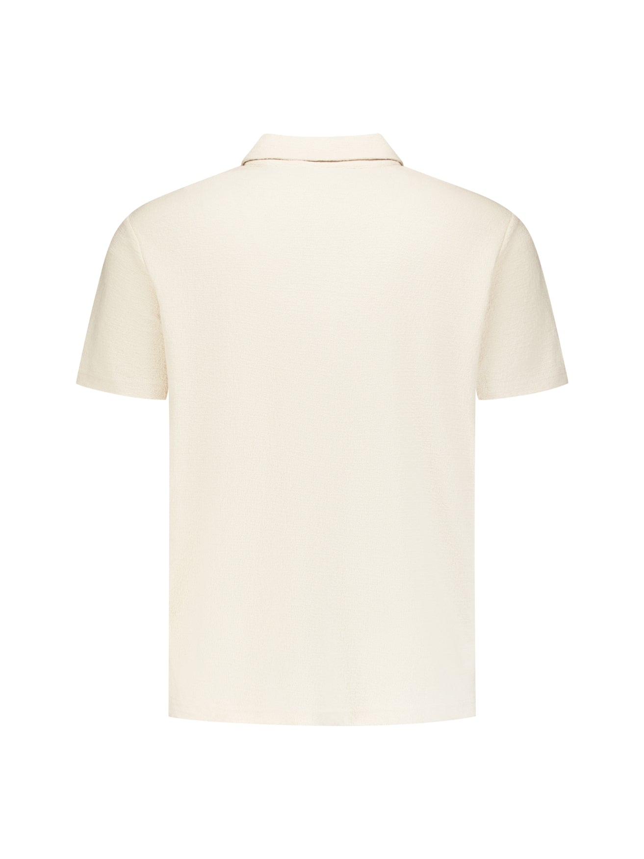 Short-sleeve V-neck polo with a zip-front | Stone