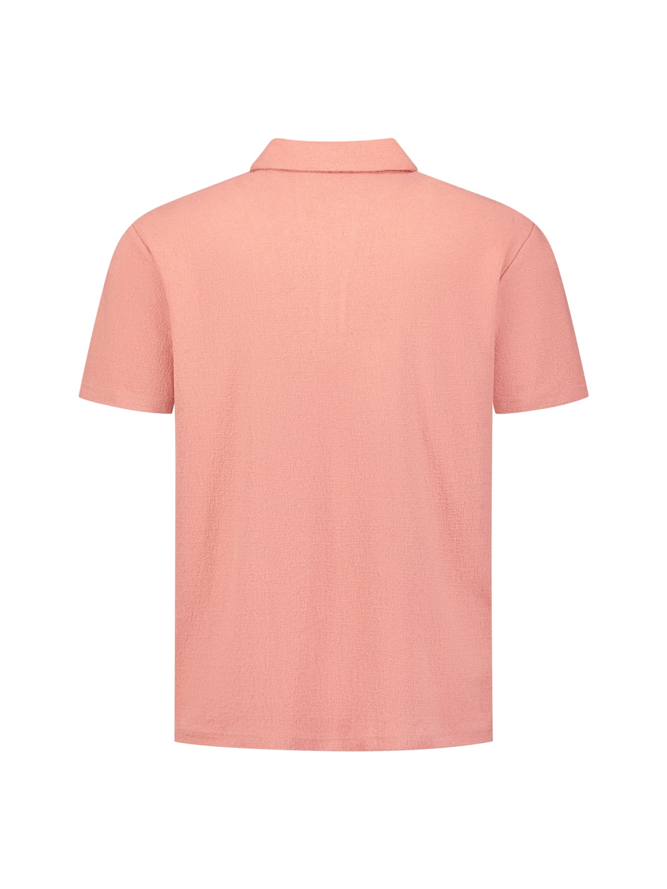 Short-sleeve V-neck polo with a zip-front | Coral