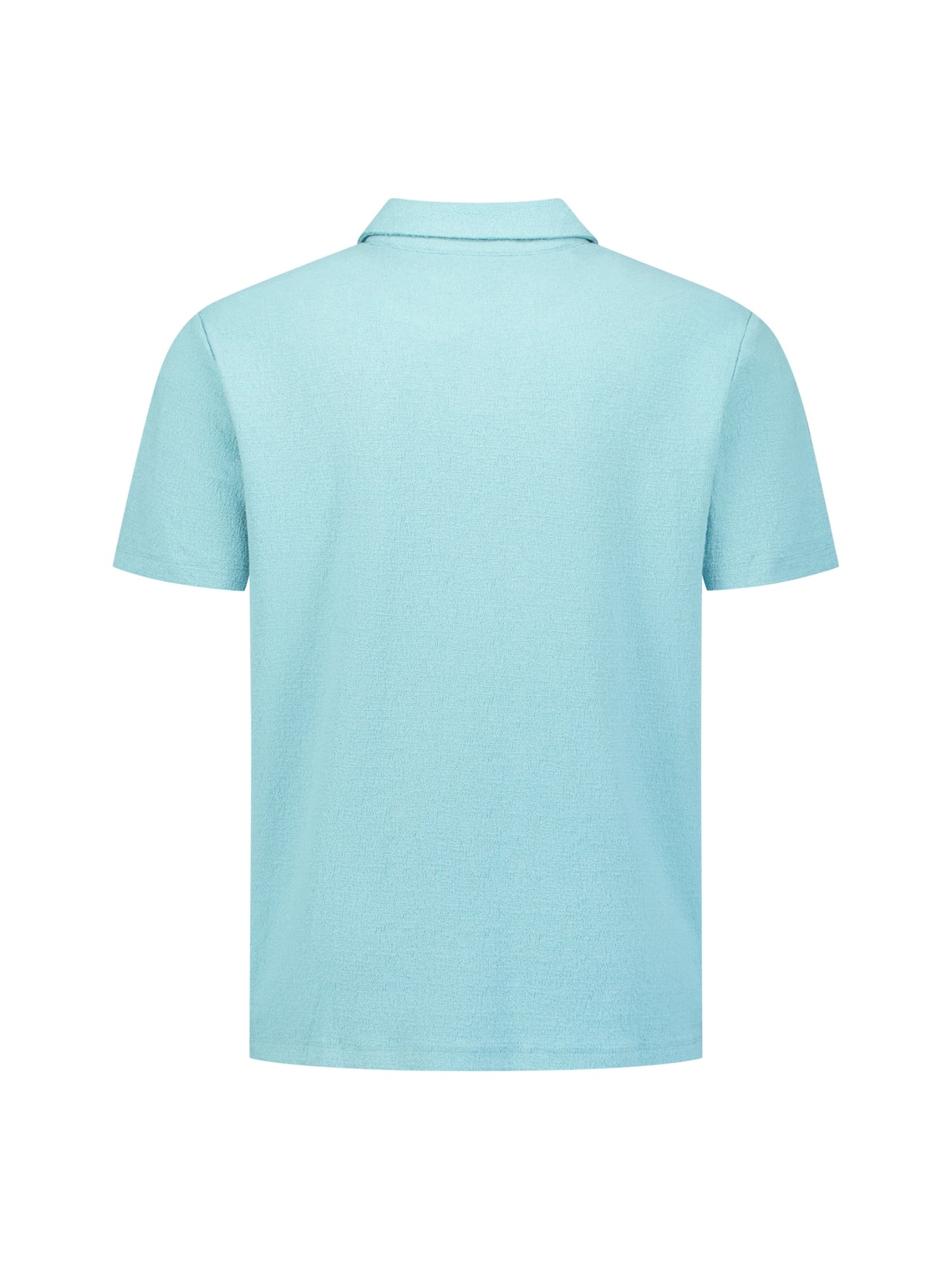 Short-sleeve textured V-neck polo | Seablue