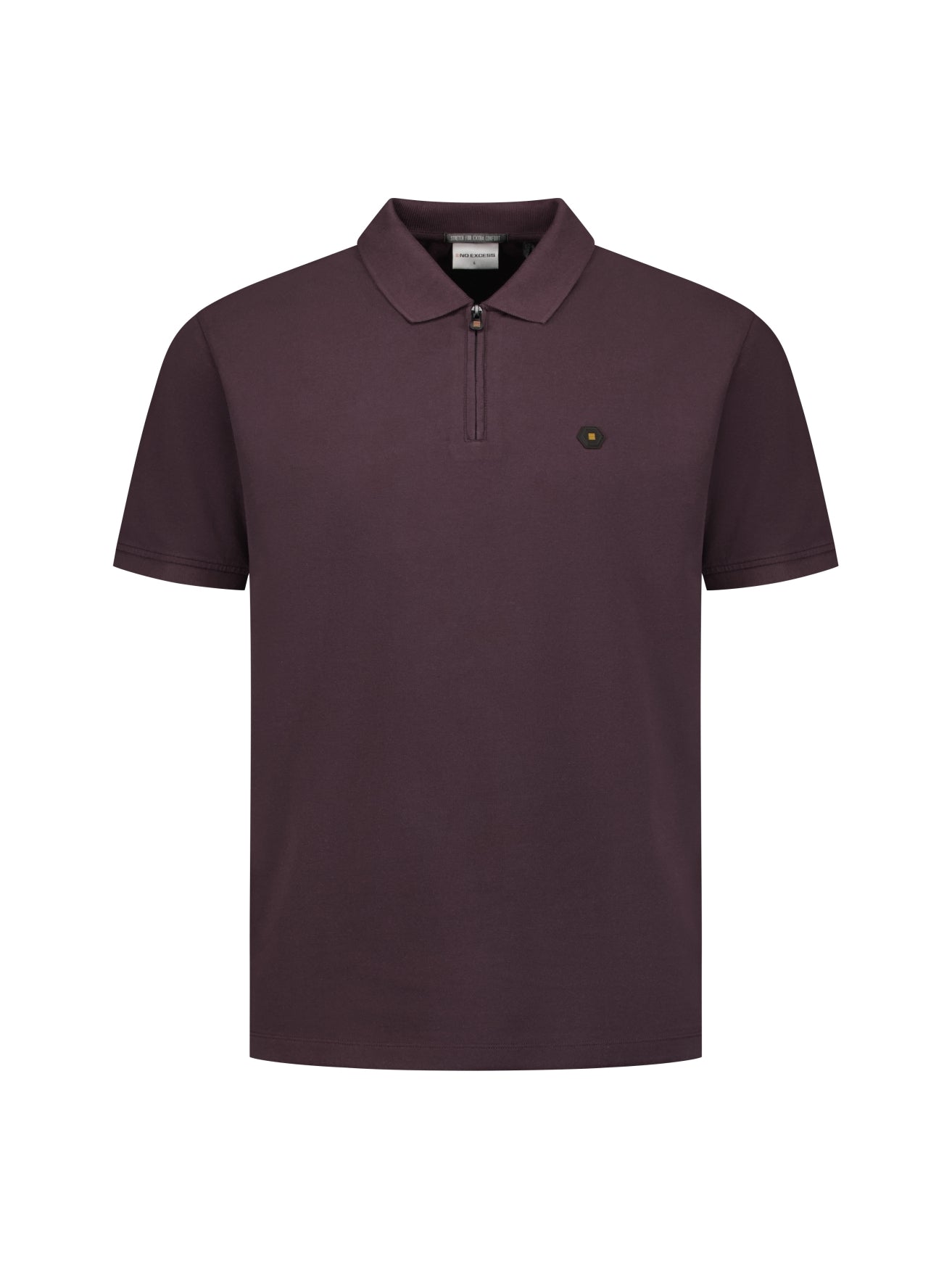Short-sleeve half-zip polo | Dark Brown