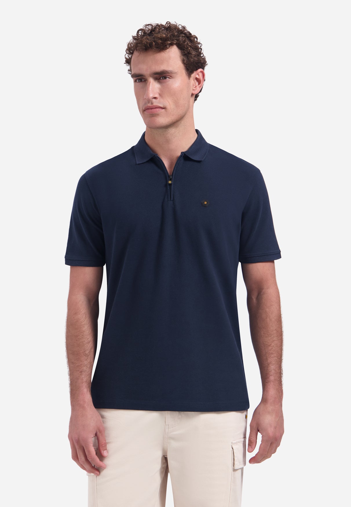 Short-sleeve half-zip polo | Night