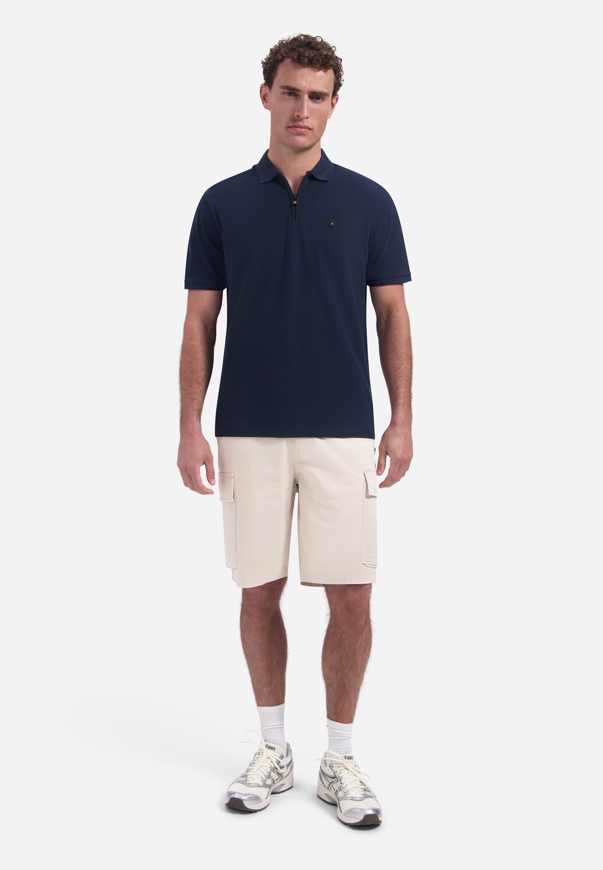 Short-sleeve half-zip polo | Night