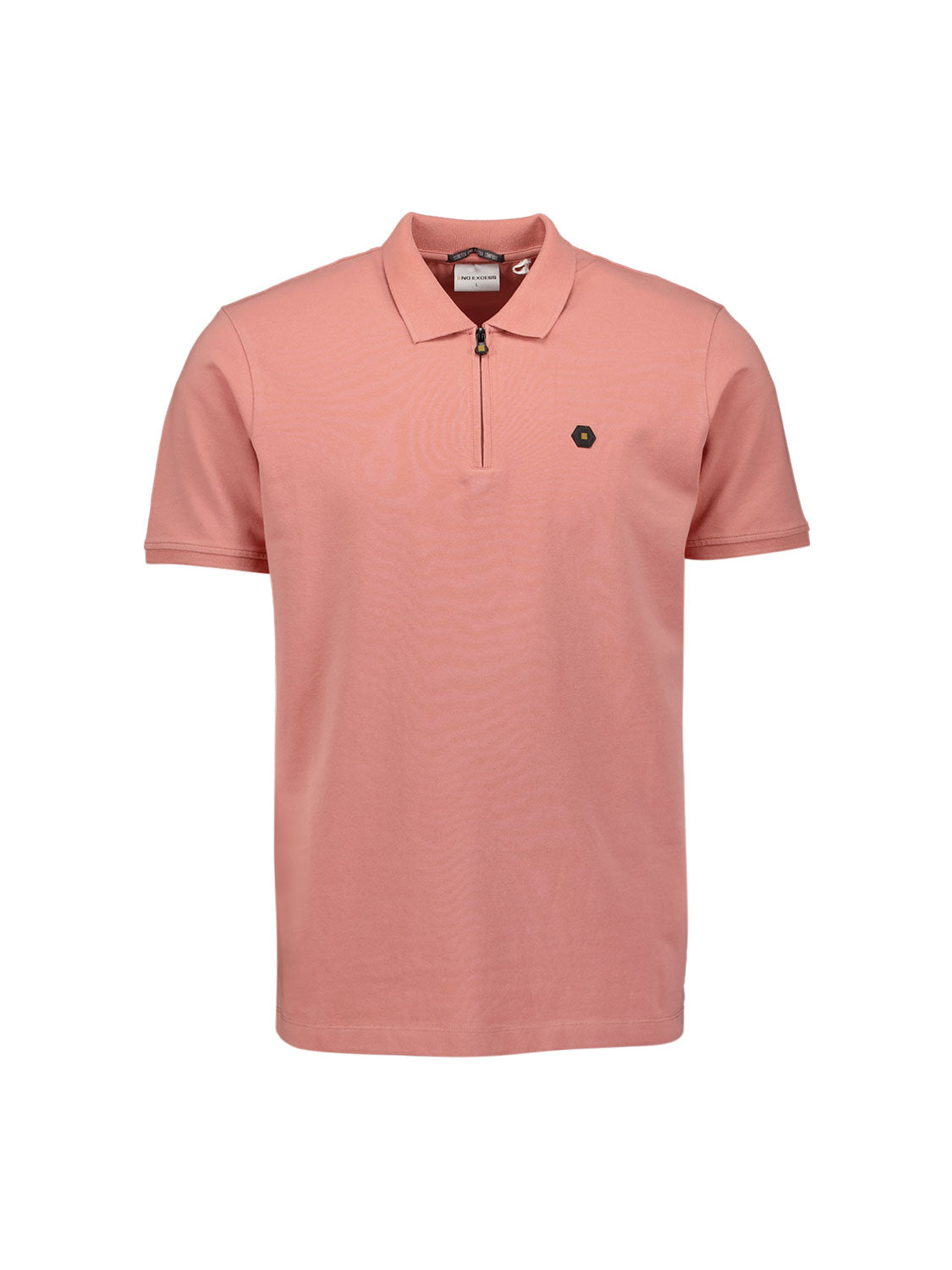 Short-sleeve half-zip polo | Coral