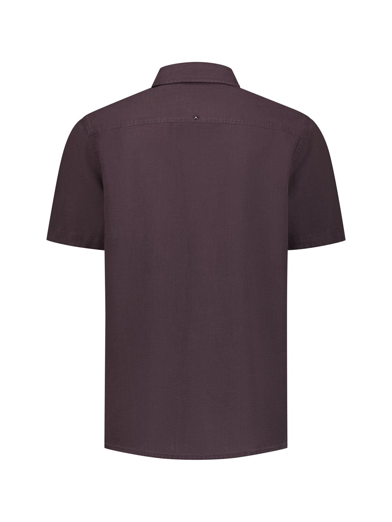 Short-sleeve linnen blend shirt | Dark Brown