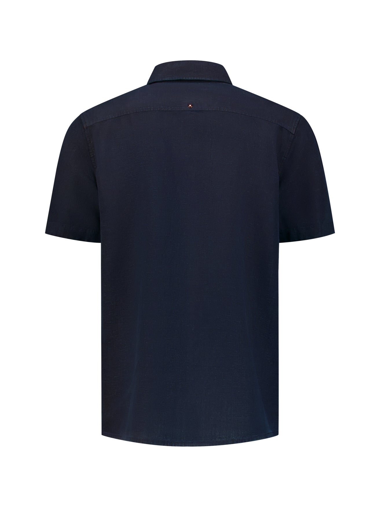 Short-sleeve linnen blend shirt | Night