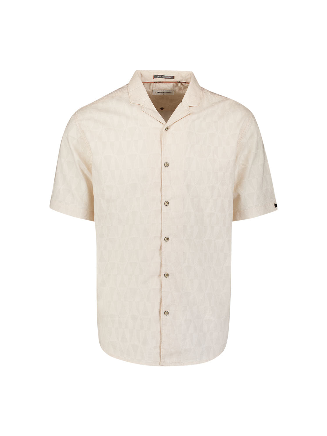 Short-sleeve jacquard shirt | Stone