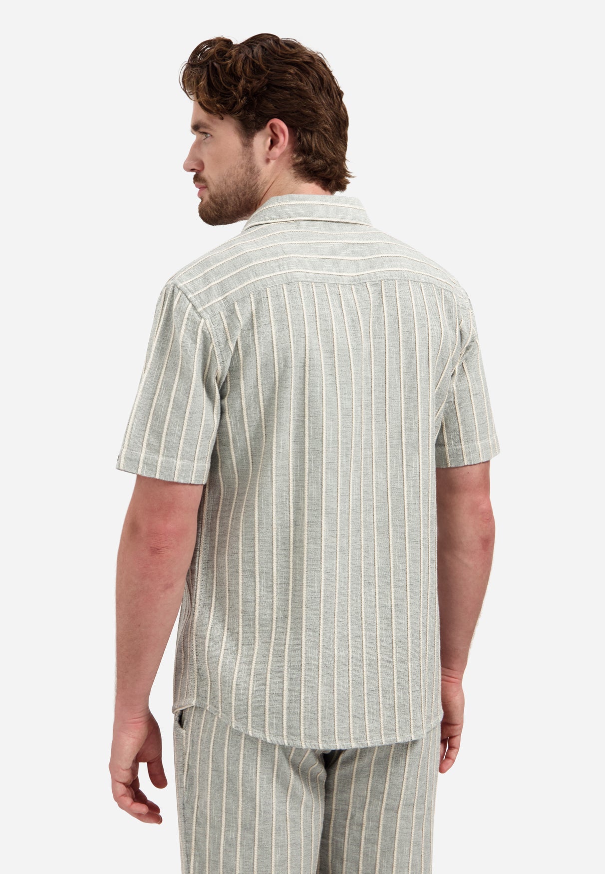 Short-sleeve shirt with stripes | Sand