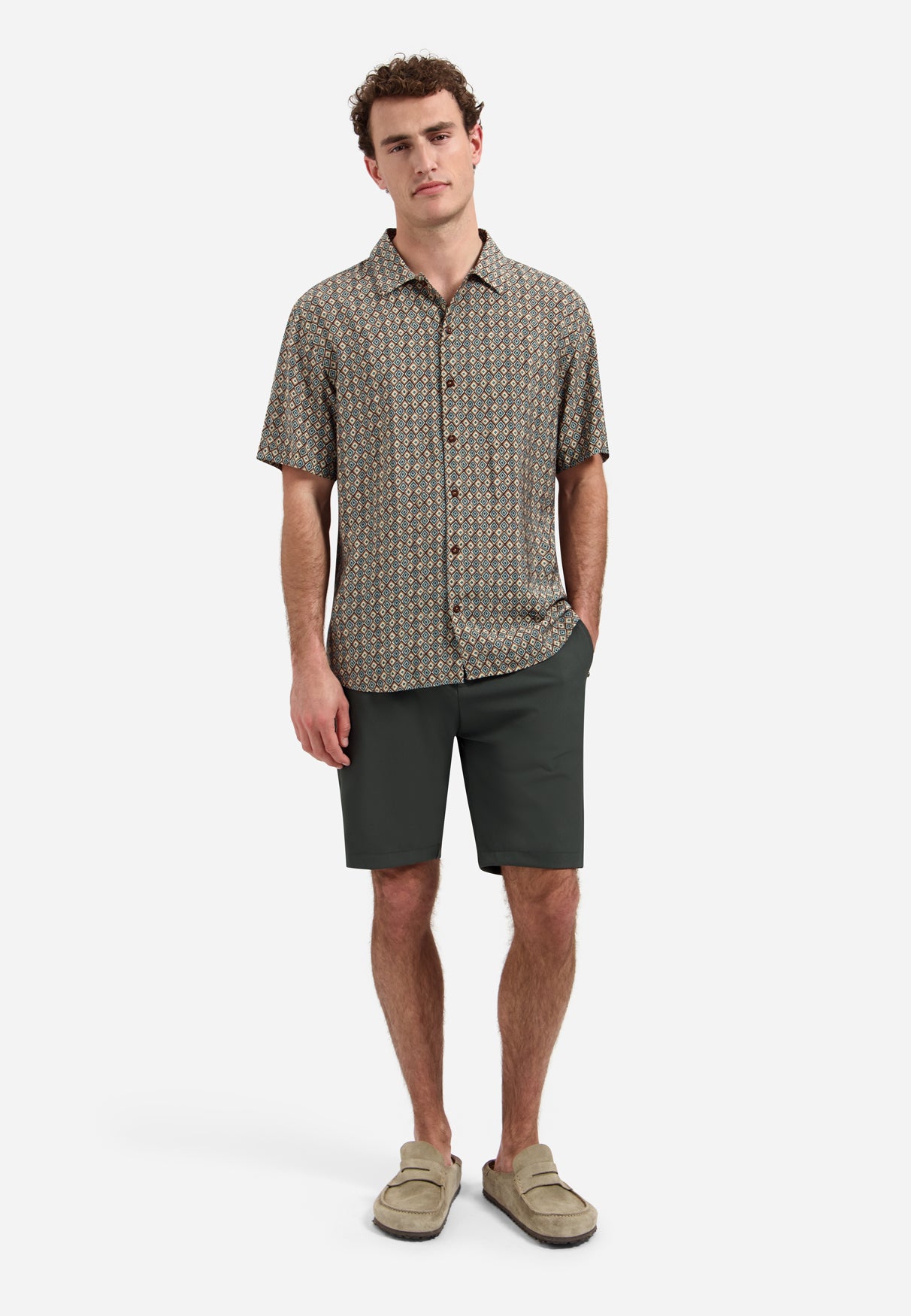 Short-sleeve shirt with an all-over print | Seablue