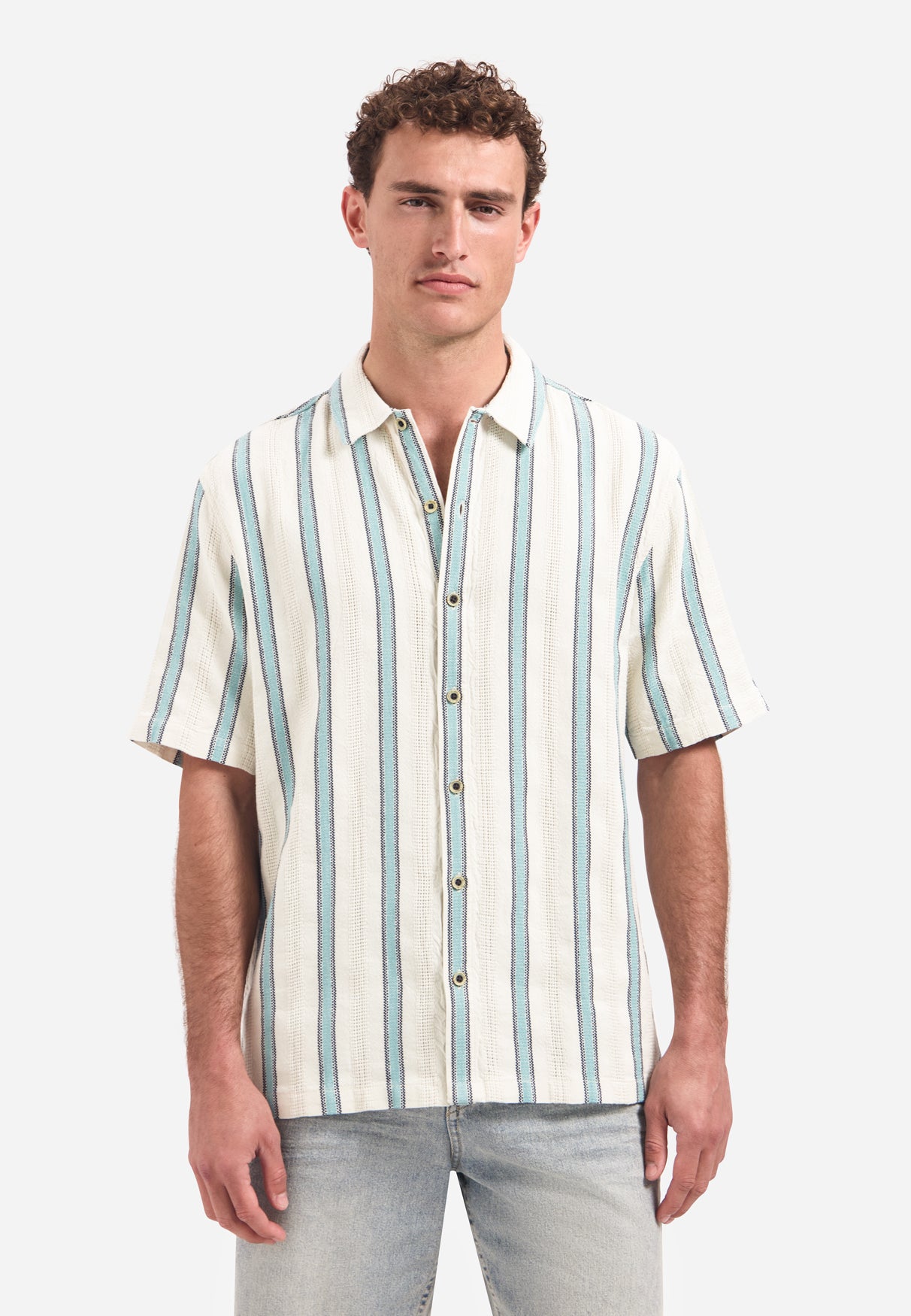 Short-sleeve shirt with stripes | Seablue