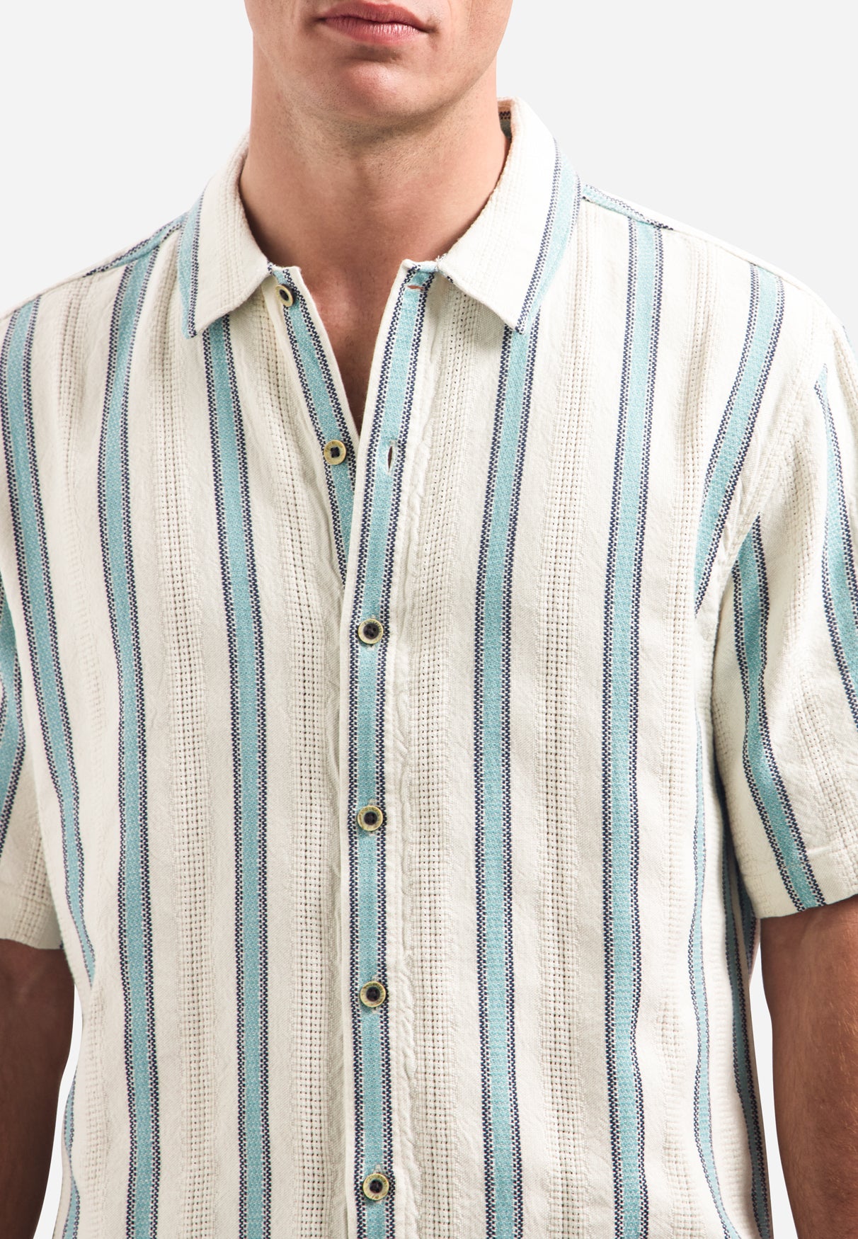 Short-sleeve shirt with stripes | Seablue