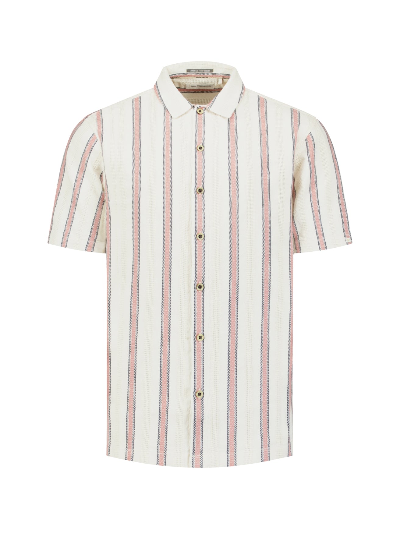 Short-sleeve shirt with stripes | Coral