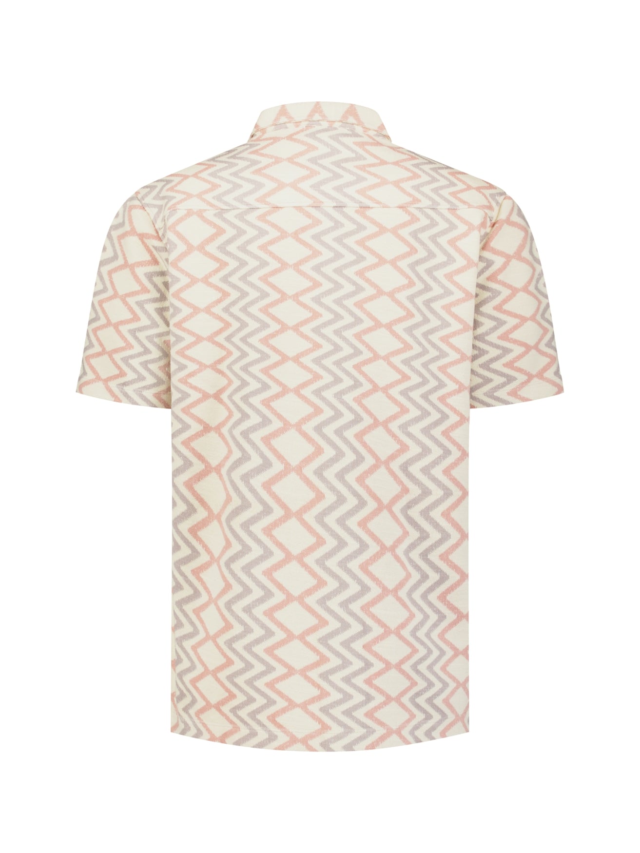 Short-sleeve shirt with zigzag print | Coral