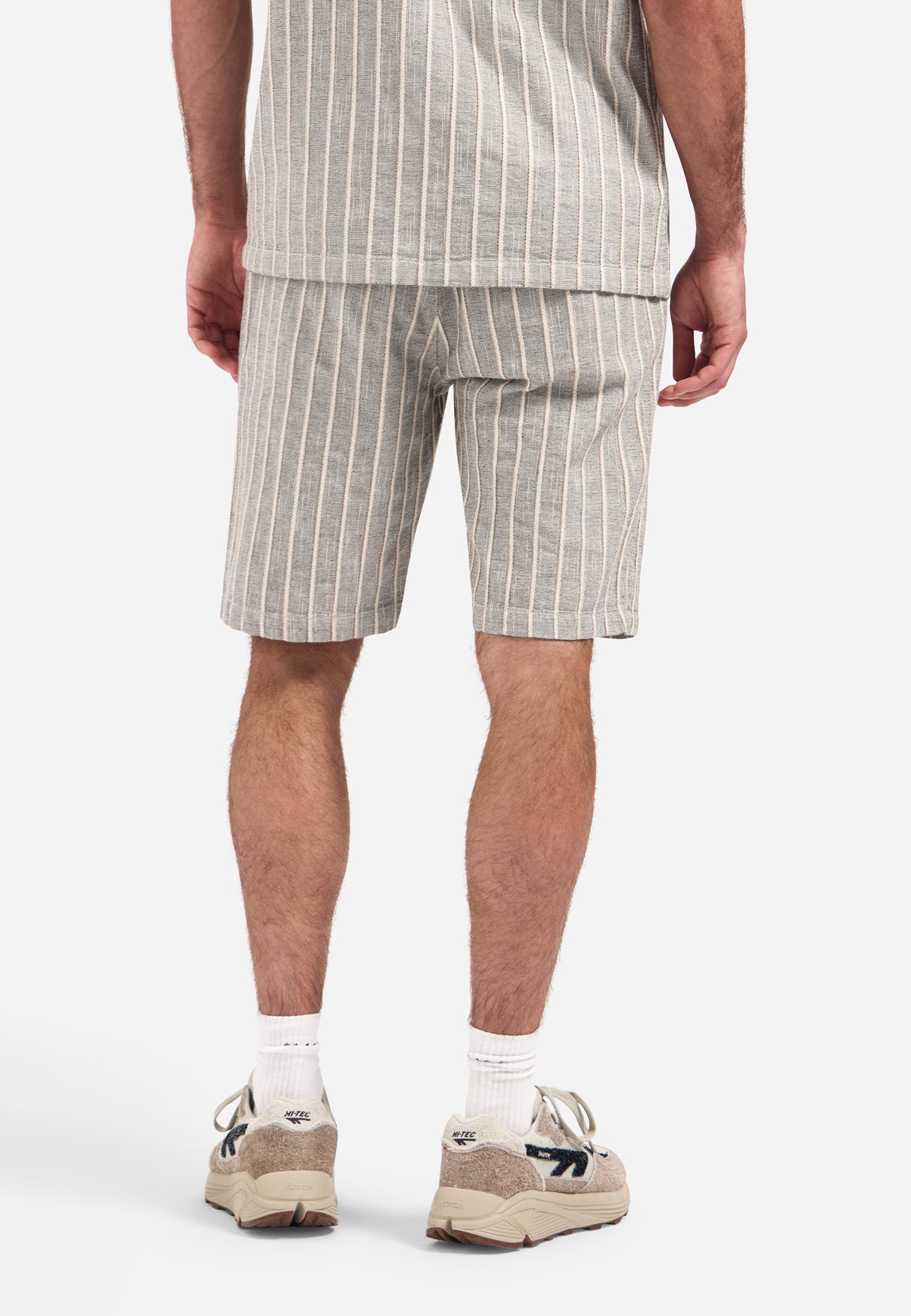 Striped cargo shorts with drawstring | Sand