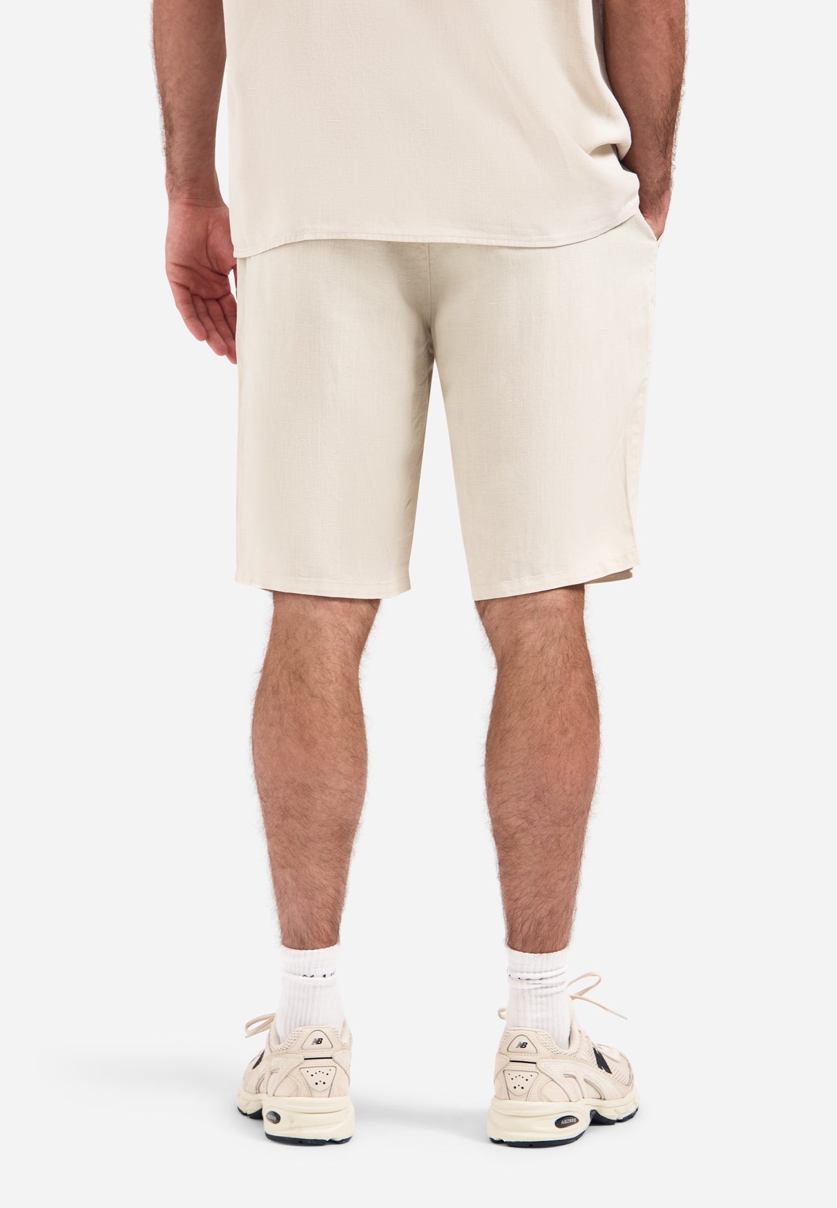 Chino shorts with drawstring | Stone