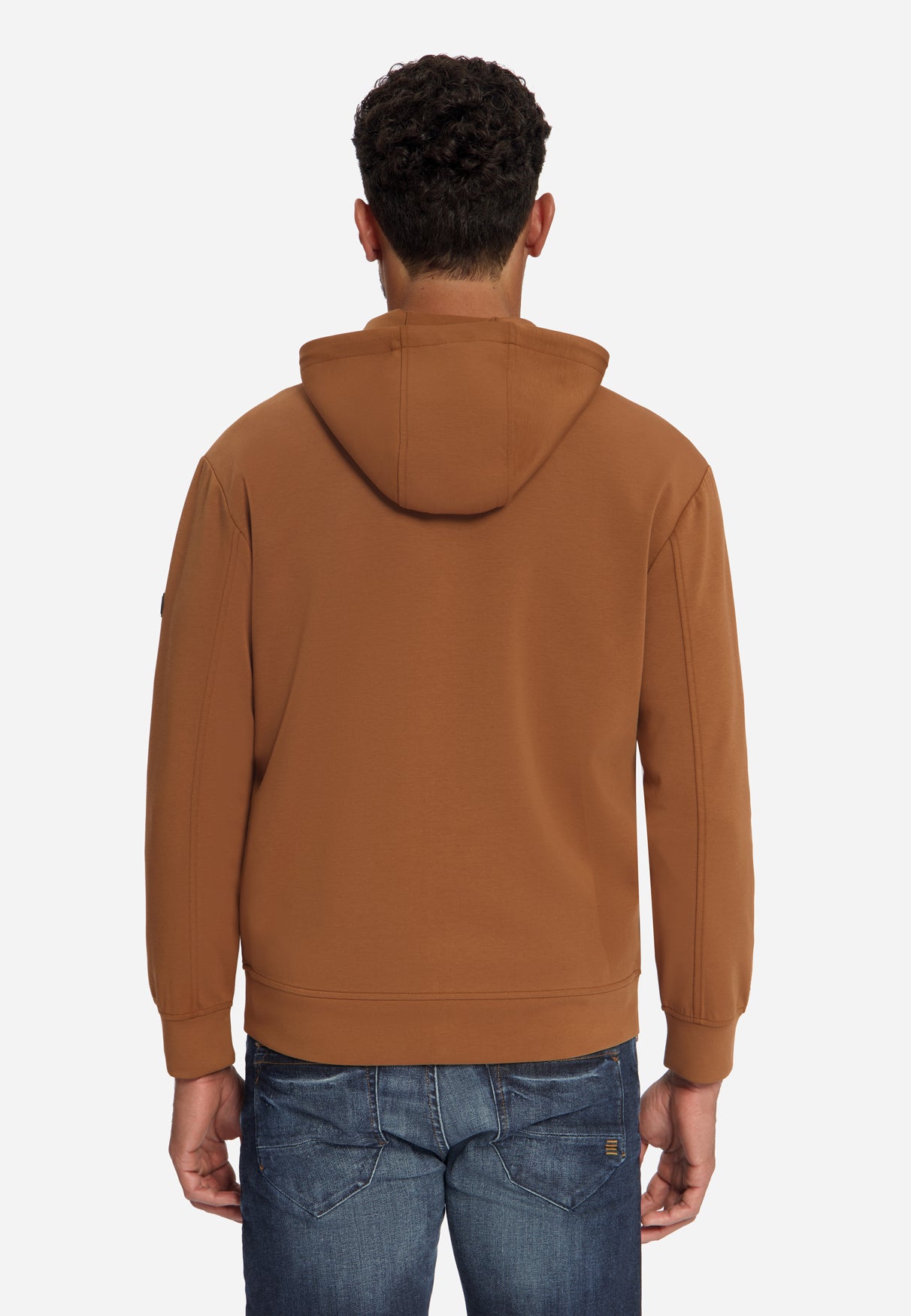 Hooded Zip-Up Sweater | Caramel