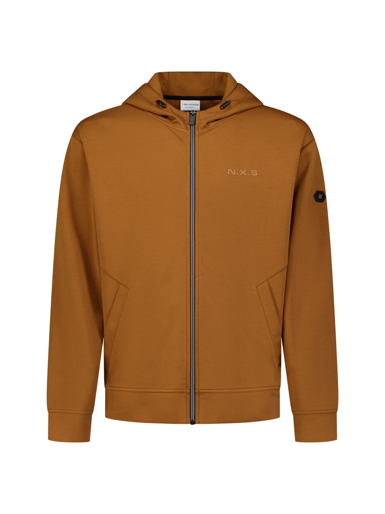 Hooded Zip-Up Sweater | Caramel