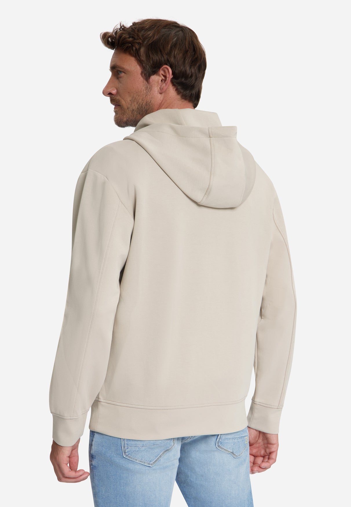Hooded Zip-Up Sweater | Cement