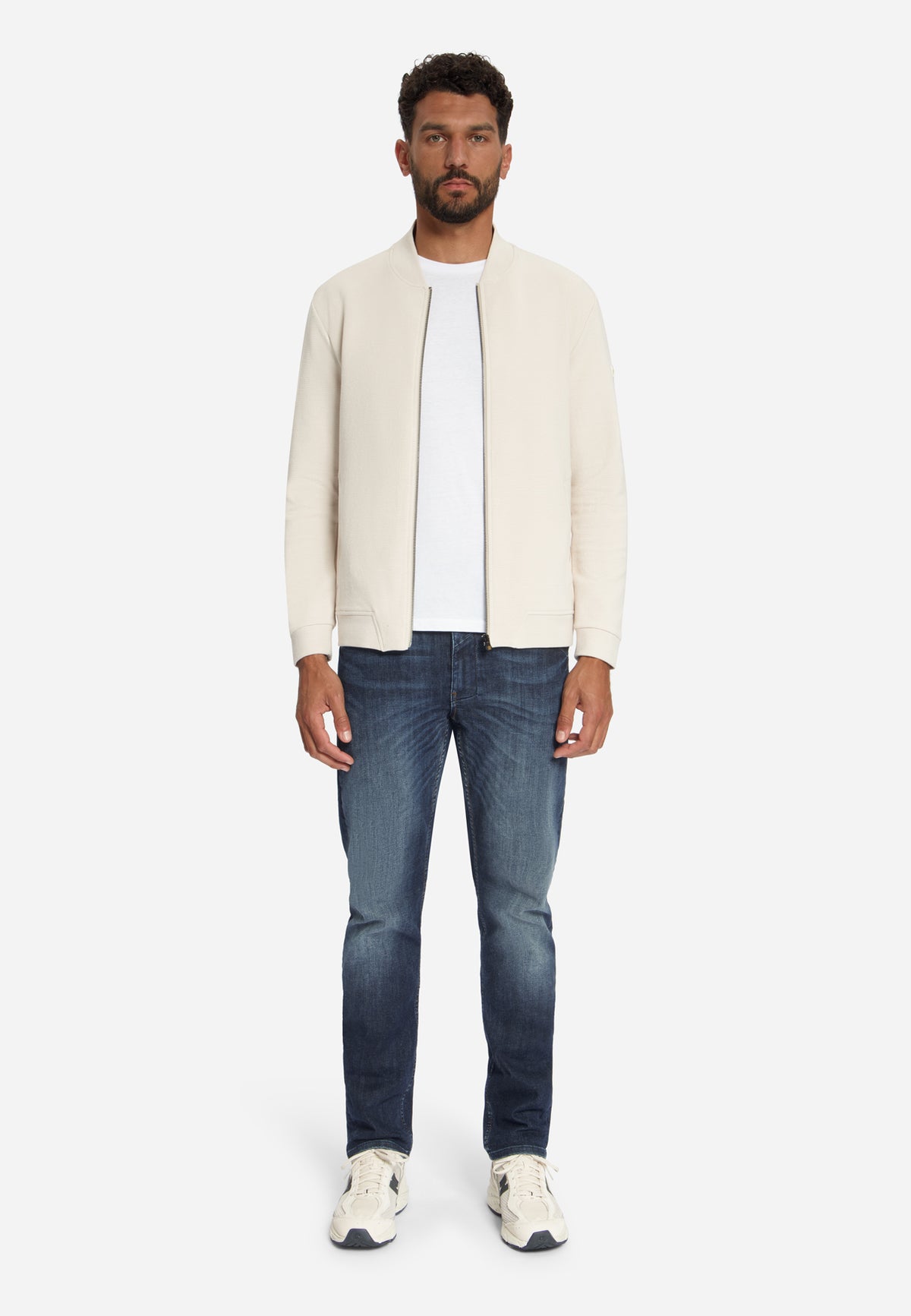 Textured Zip-Up Sweater | Stone