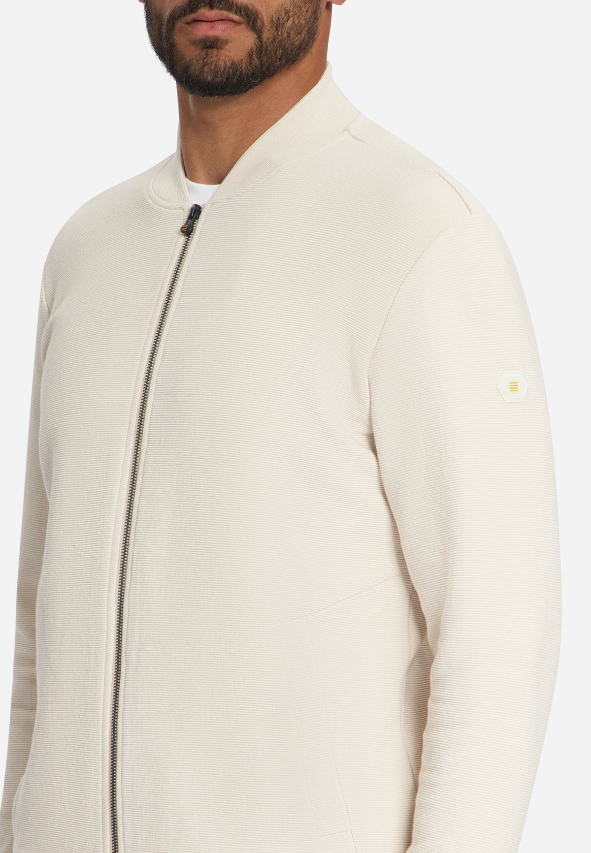 Textured Zip-Up Sweater | Stone