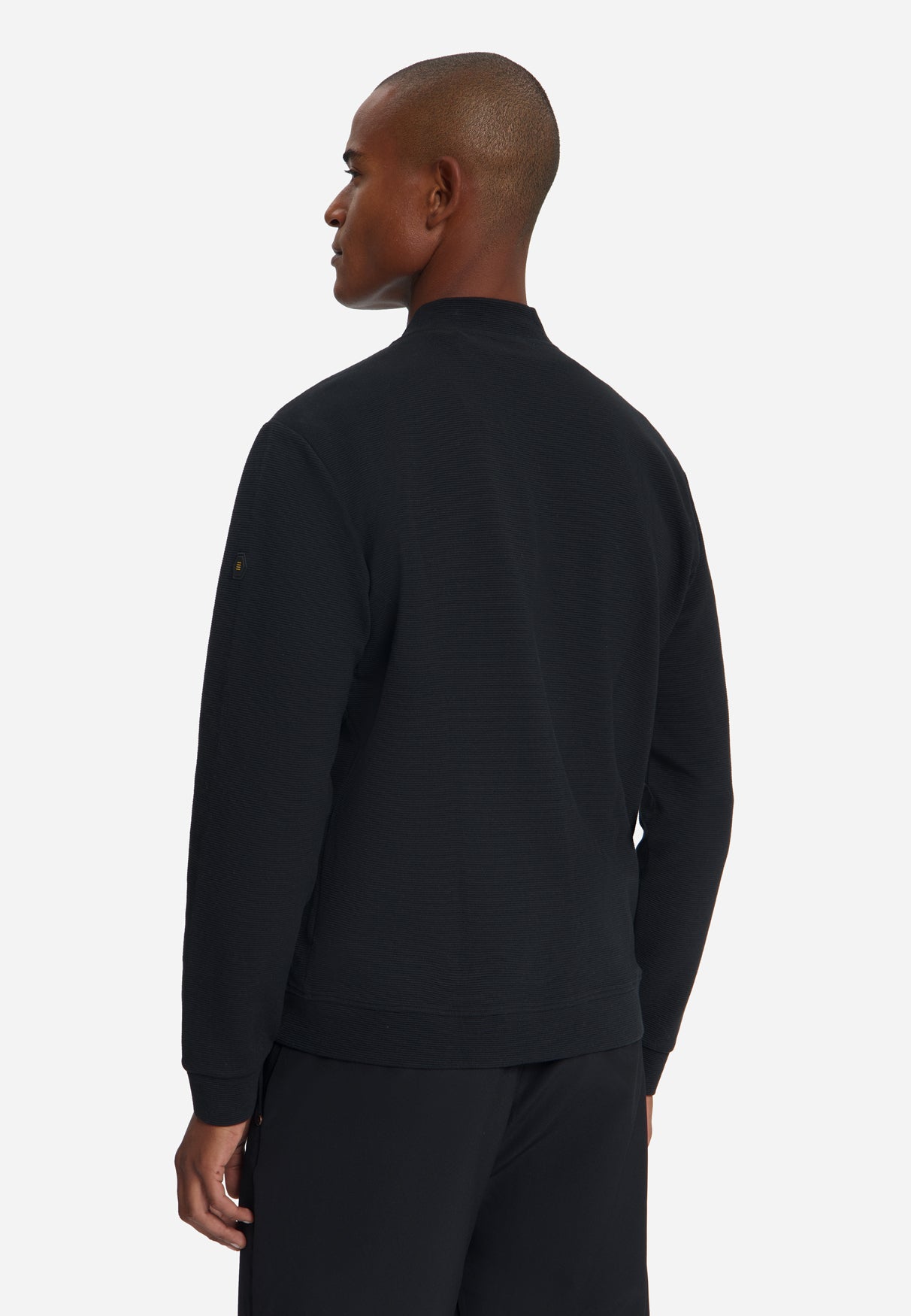 Textured Zip-Up Sweater | Black