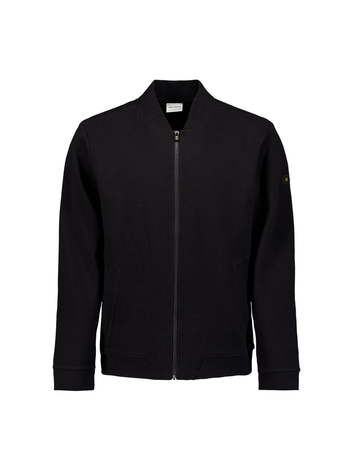 Textured Zip-Up Sweater | Black