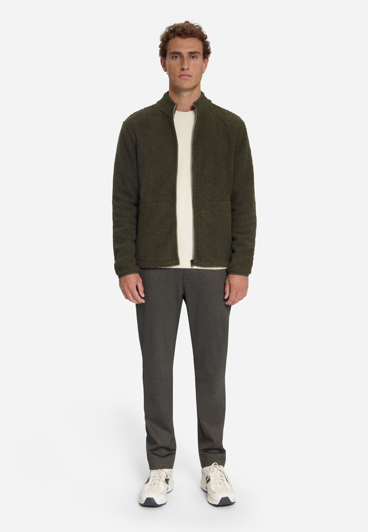 Teddy Zip-Up Sweater | Moss