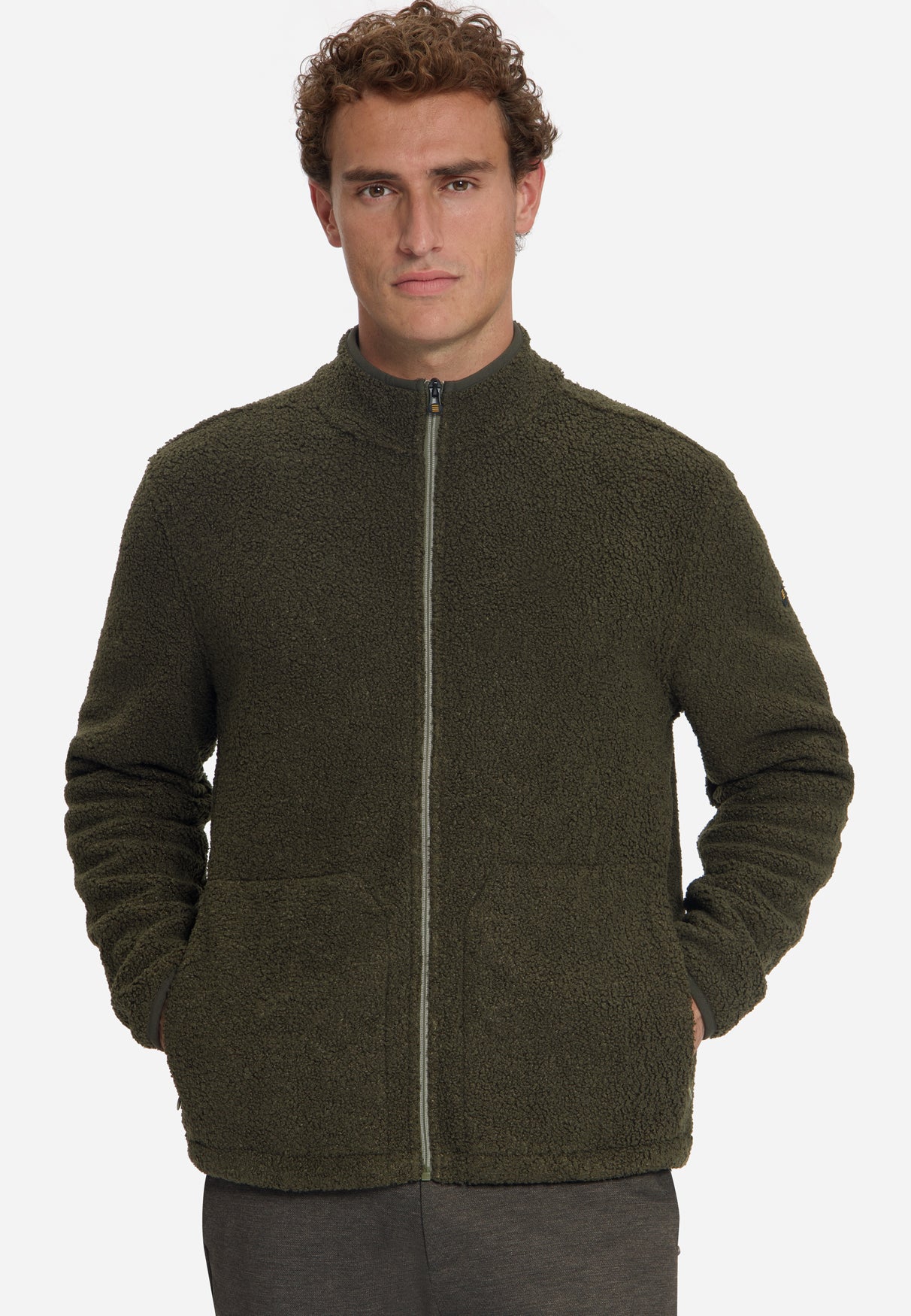 Teddy Zip-Up Sweater | Moss