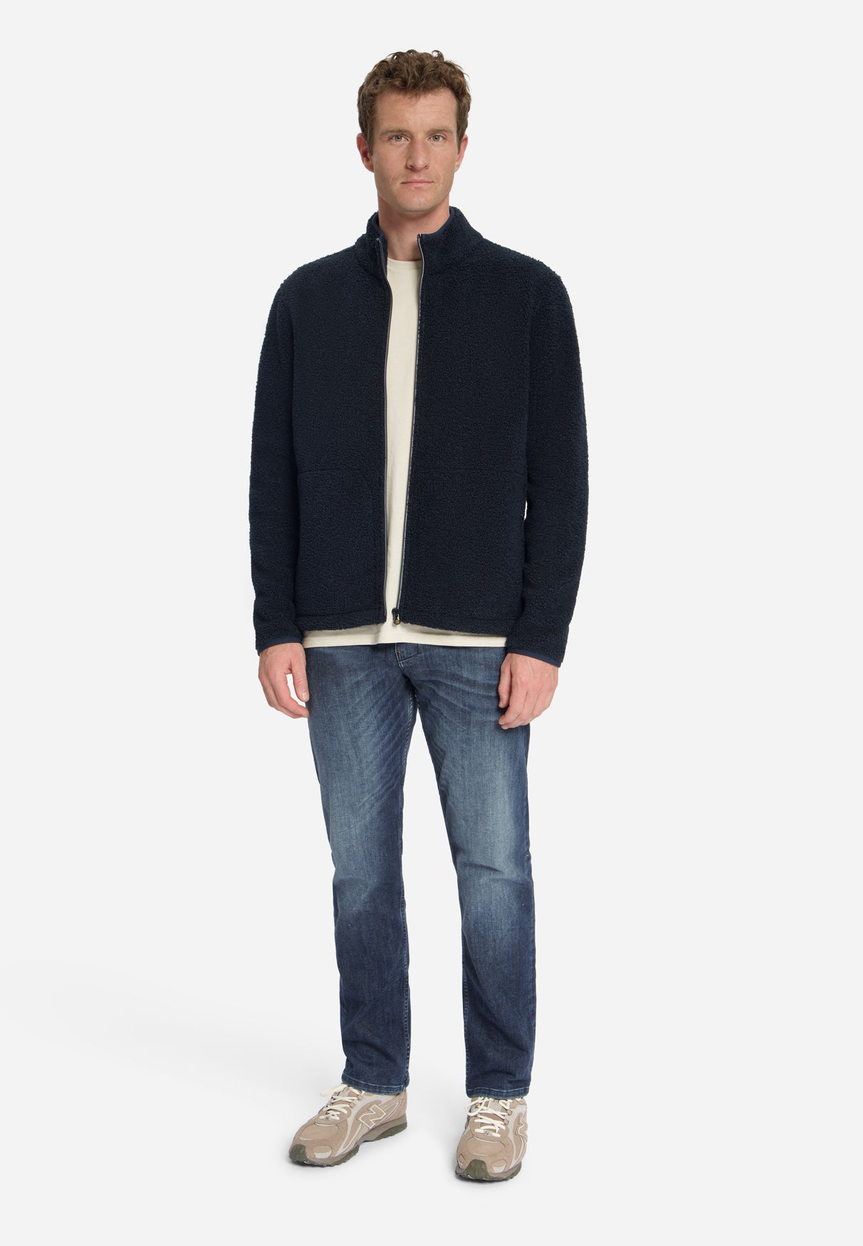 Teddy Zip-Up Sweater | Dark Night