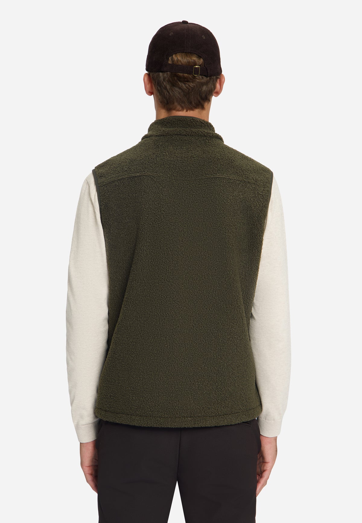 Teddy Zip-Up Vest | Moss