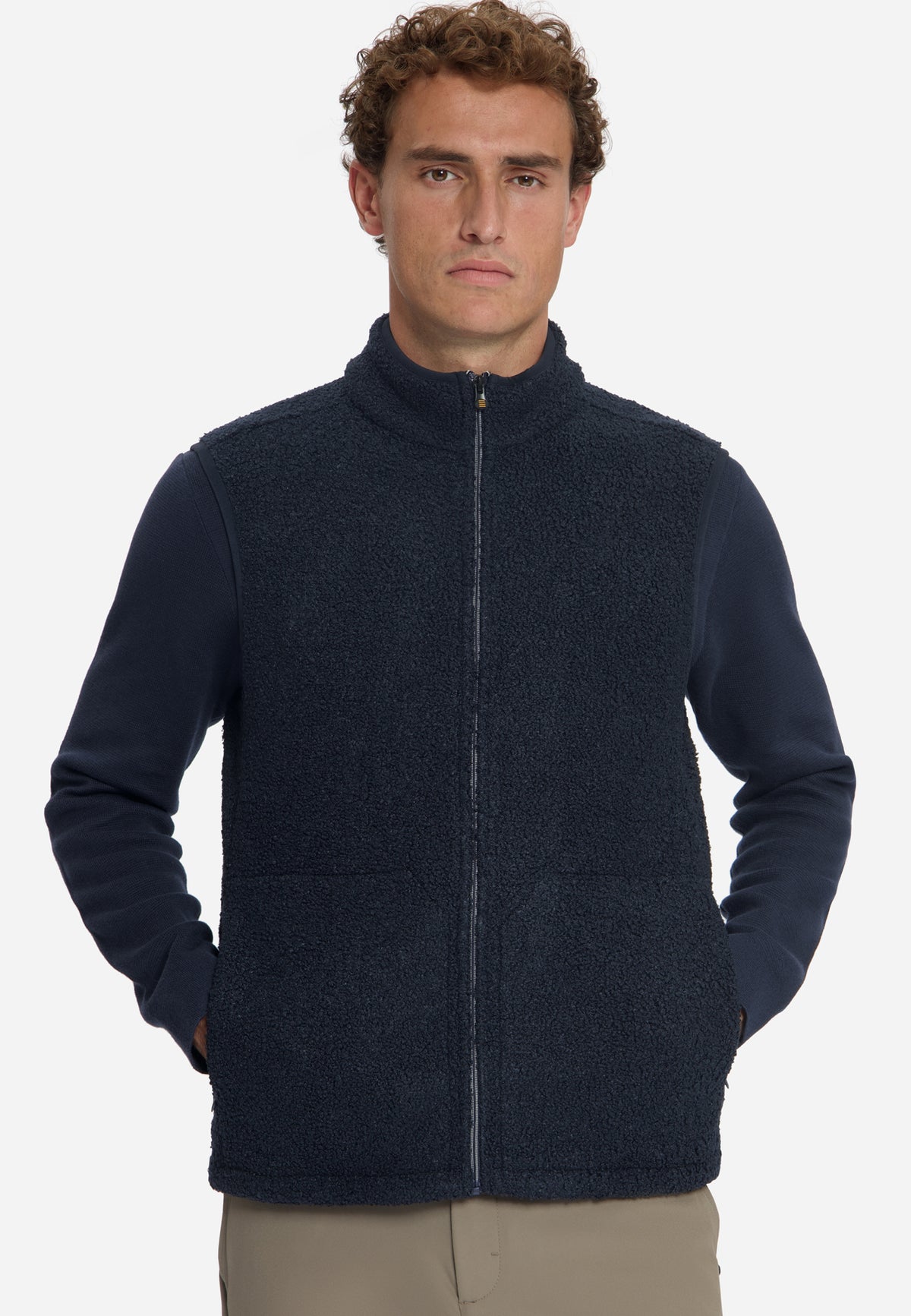 Teddy Zip-Up Vest | Dark Night